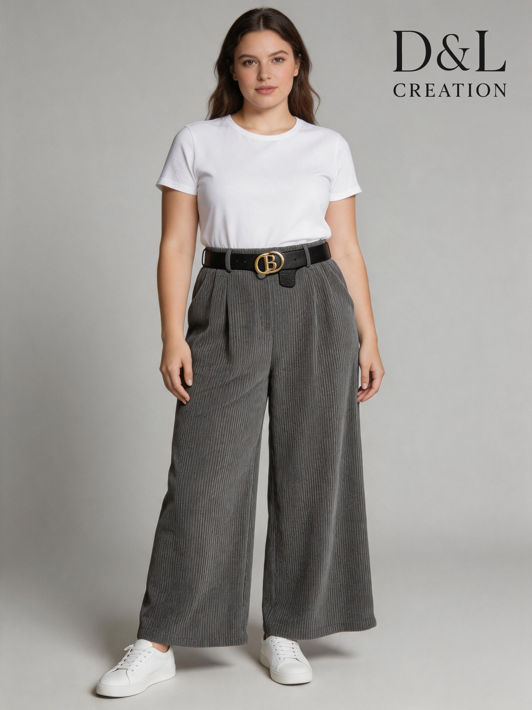 Wholesaler D&L CREATION - Wide wale corduroy pants