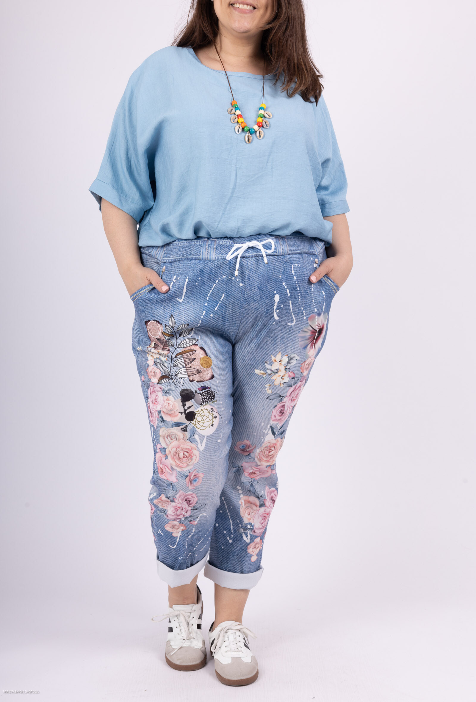 Grossiste D&L Creation - Pantalon style jogging imprimé jean