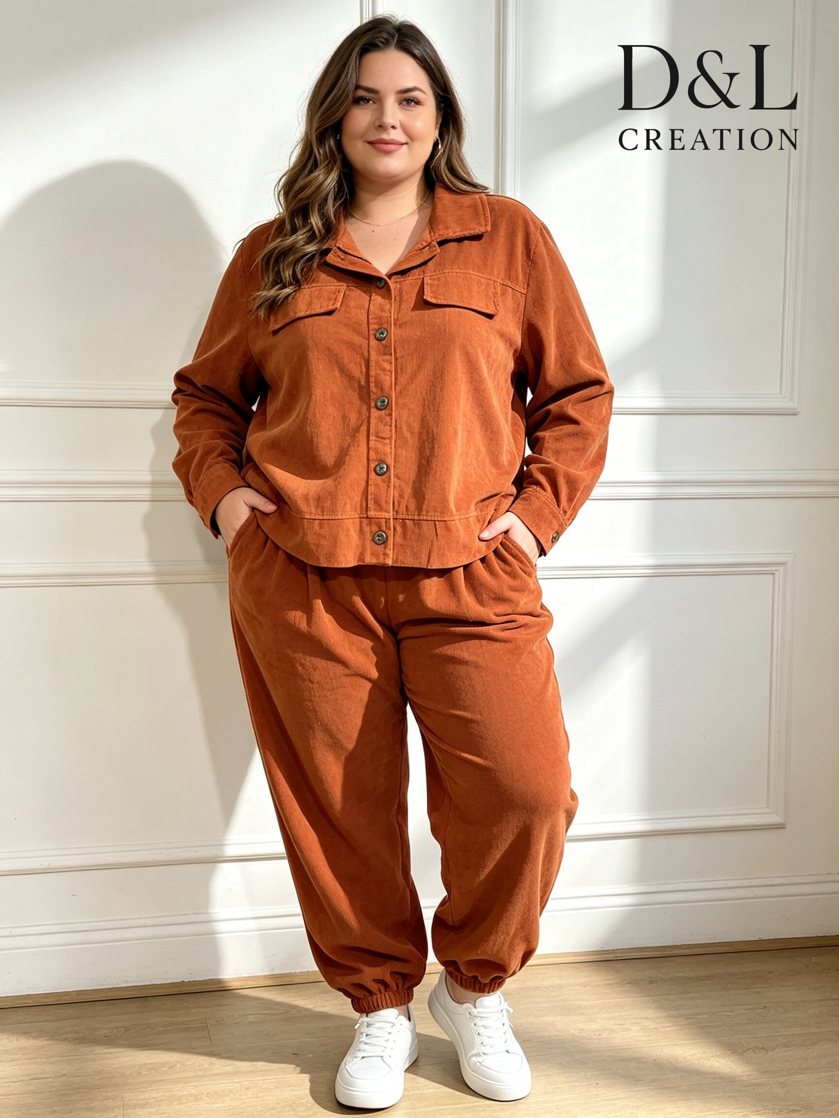 Grossiste D&L CREATION - Pantalon velours coton resserré chevilles T38 à T50