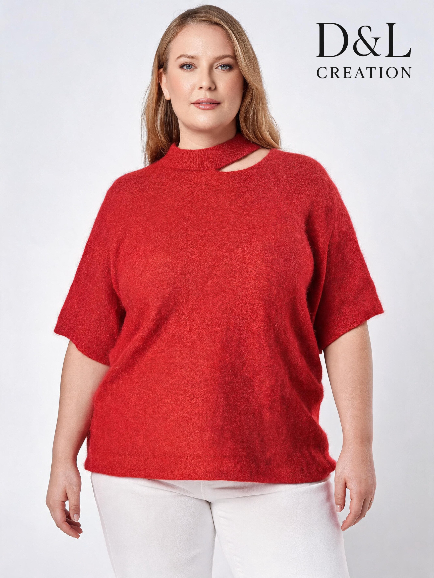 Grossiste D&L CREATION - Pull asymétrique avec laine T40 à T52+