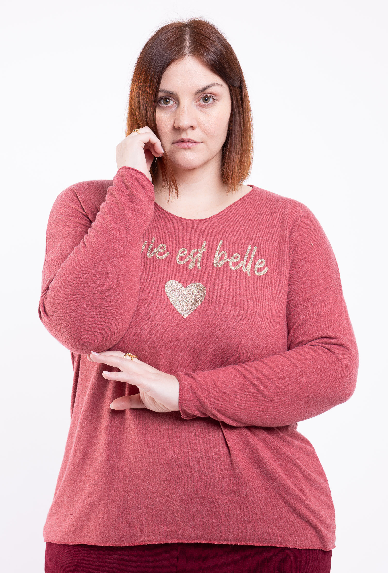 Grossiste D&L CREATION - Pull fin doux La vie est belle T38 à T52