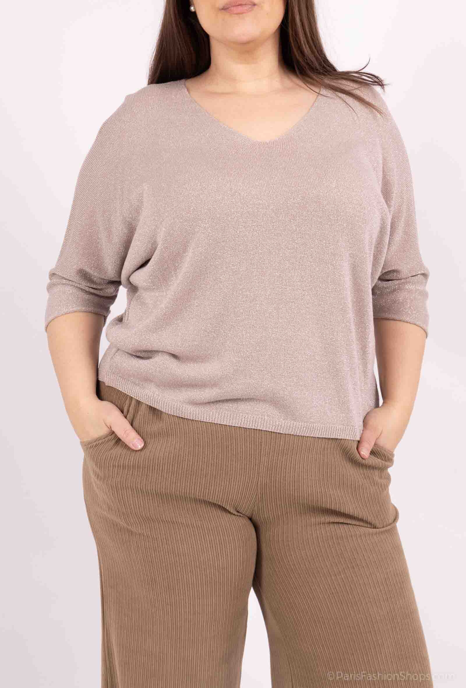 Mayorista D&L Creation - Cheque con cuello en V brillante