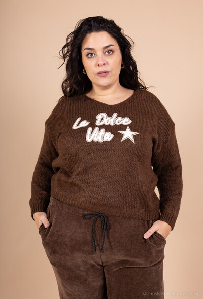 Grossiste D&L CREATION - Pull doux La Dolce Vita T38 à T48 Grossiste D&L CREATION - Pull doux La Dolce Vita T38 à T48
