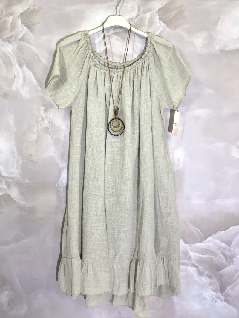Mayorista D&L CREATION - Vestido cuello barco con collar