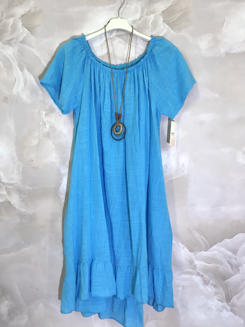 Mayorista D&L CREATION - Vestido cuello barco con collar