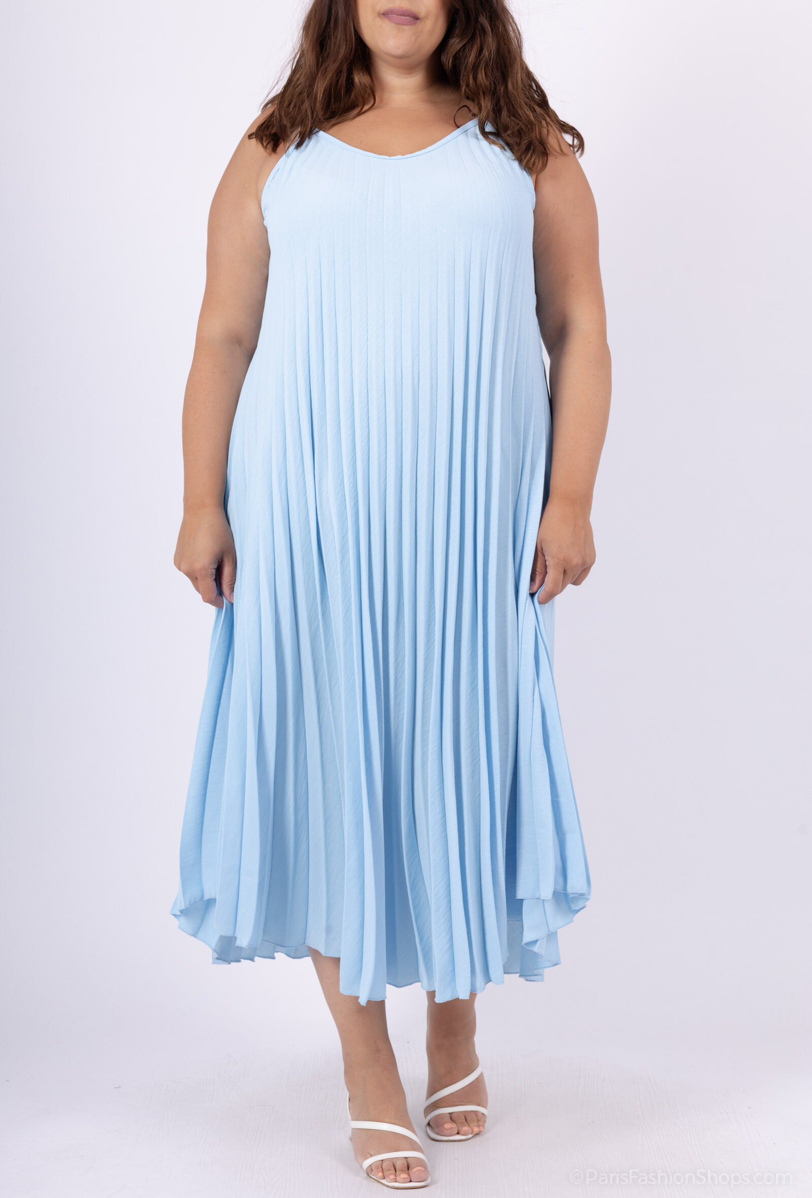 Mayorista D&L CREATION - Vestido acampanado plisado Correas finas T38 en T50