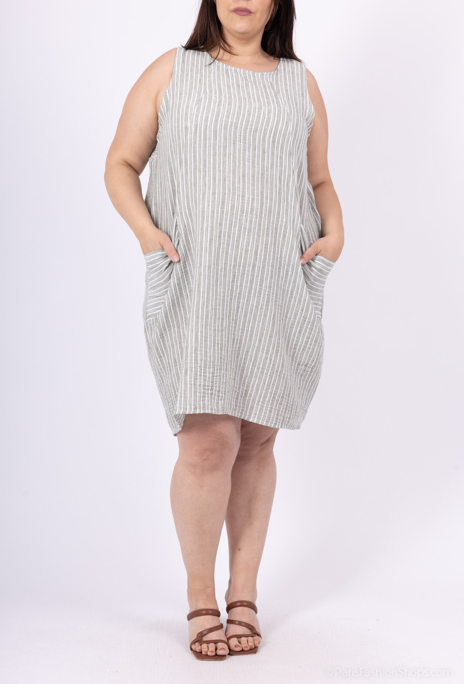Mayorista D&L CREATION - Vestido de manga raded con bolsillos T38 a T52