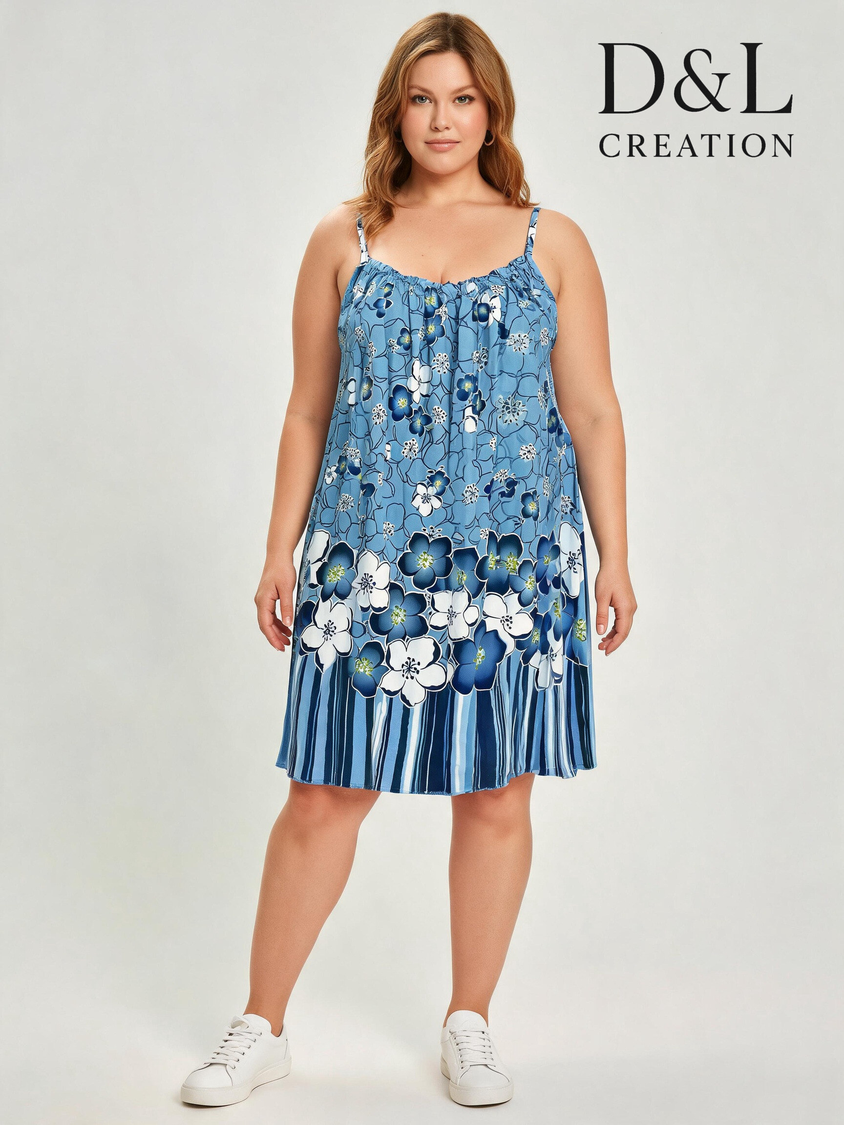 Grossista D&L CREATION - Abito a stampa floreale taglie 38 a 52