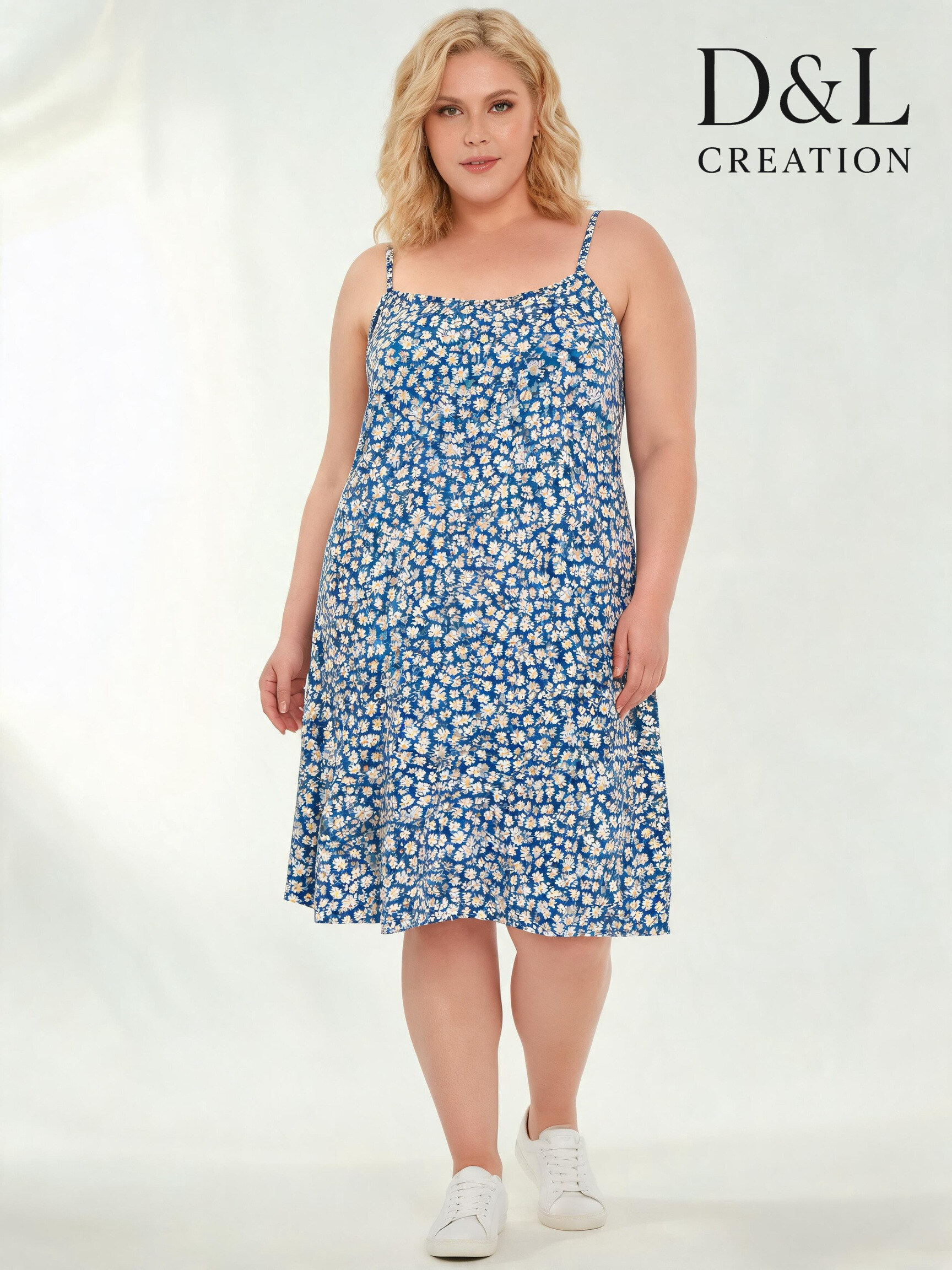 Mayorista D&L CREATION - Vestido de tirantes finos con estampado floral tallas 38 a 48