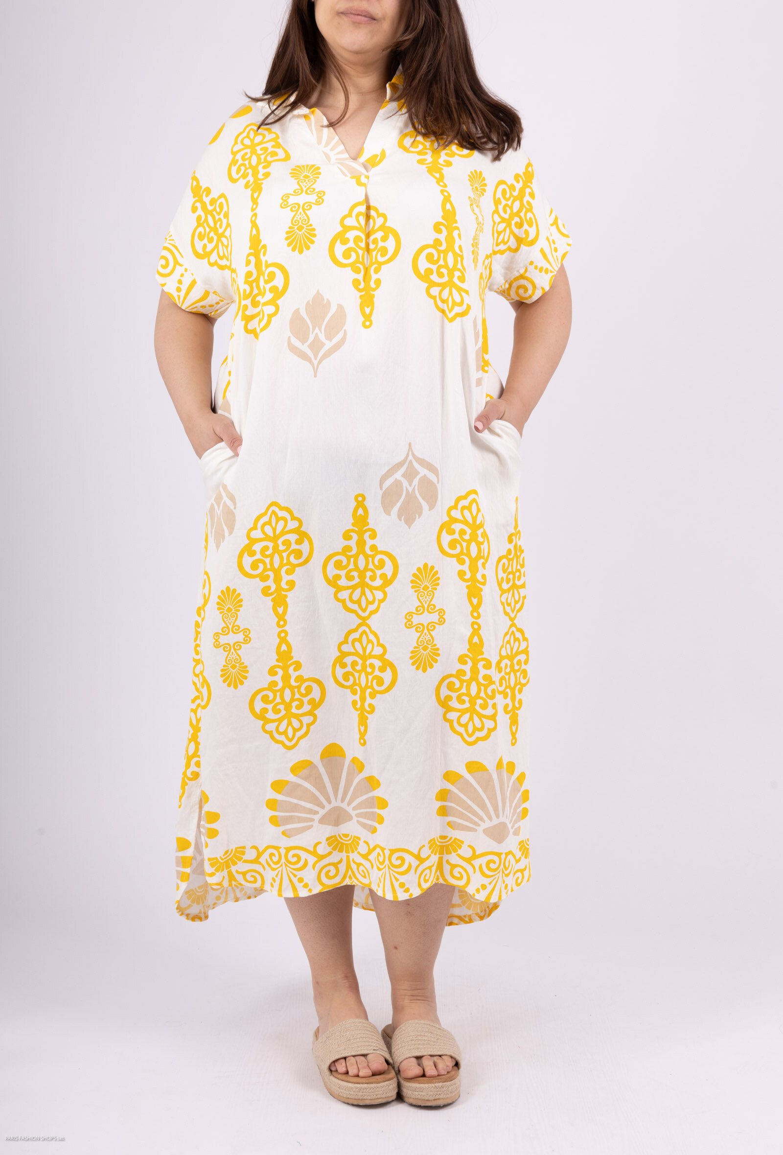 Wholesaler D&L CREATION - Long Dress Colog Print Baroque T40 to T54