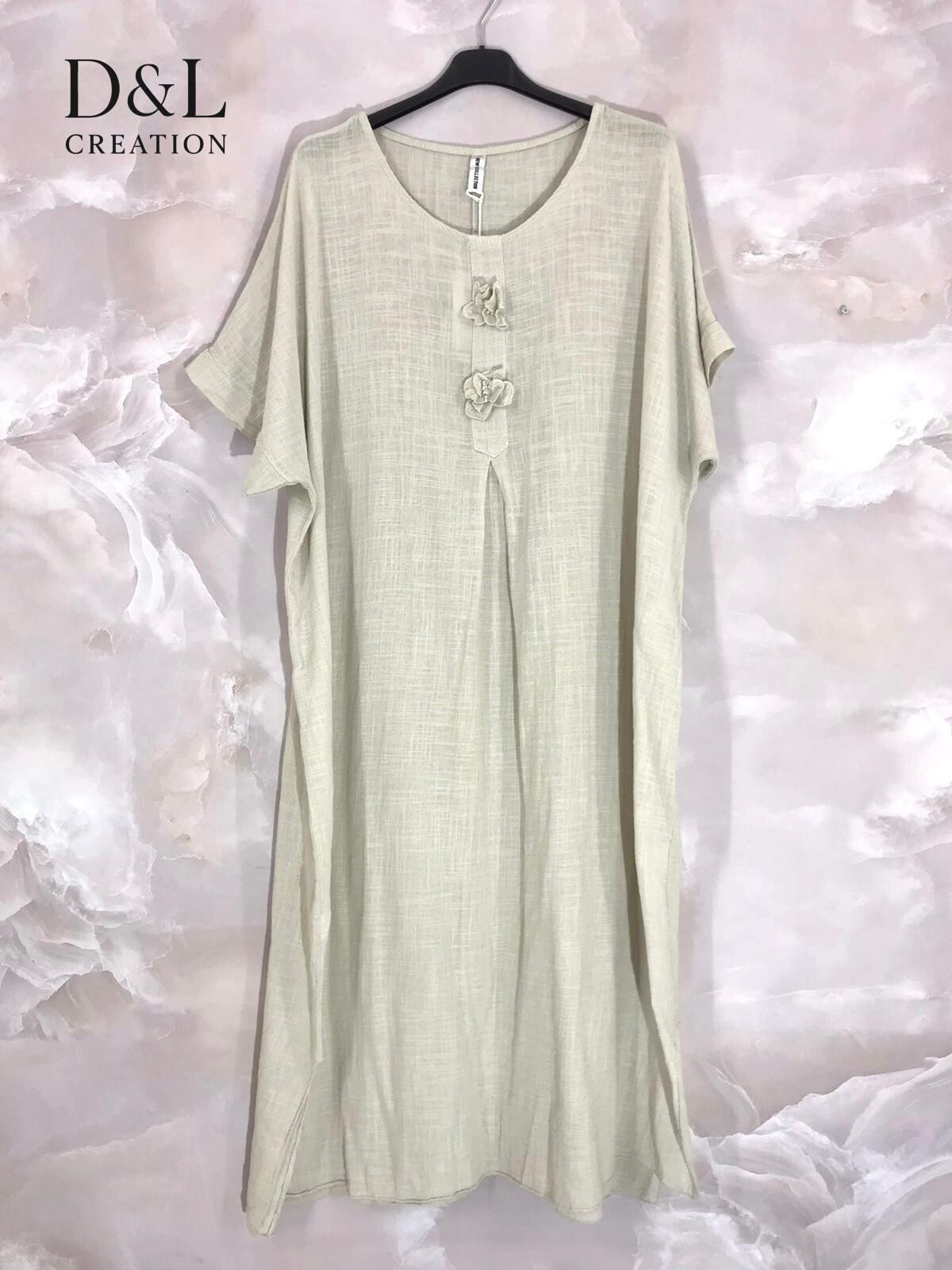Mayorista D&L CREATION - Vestido de algodón unido con flores T38 a T56