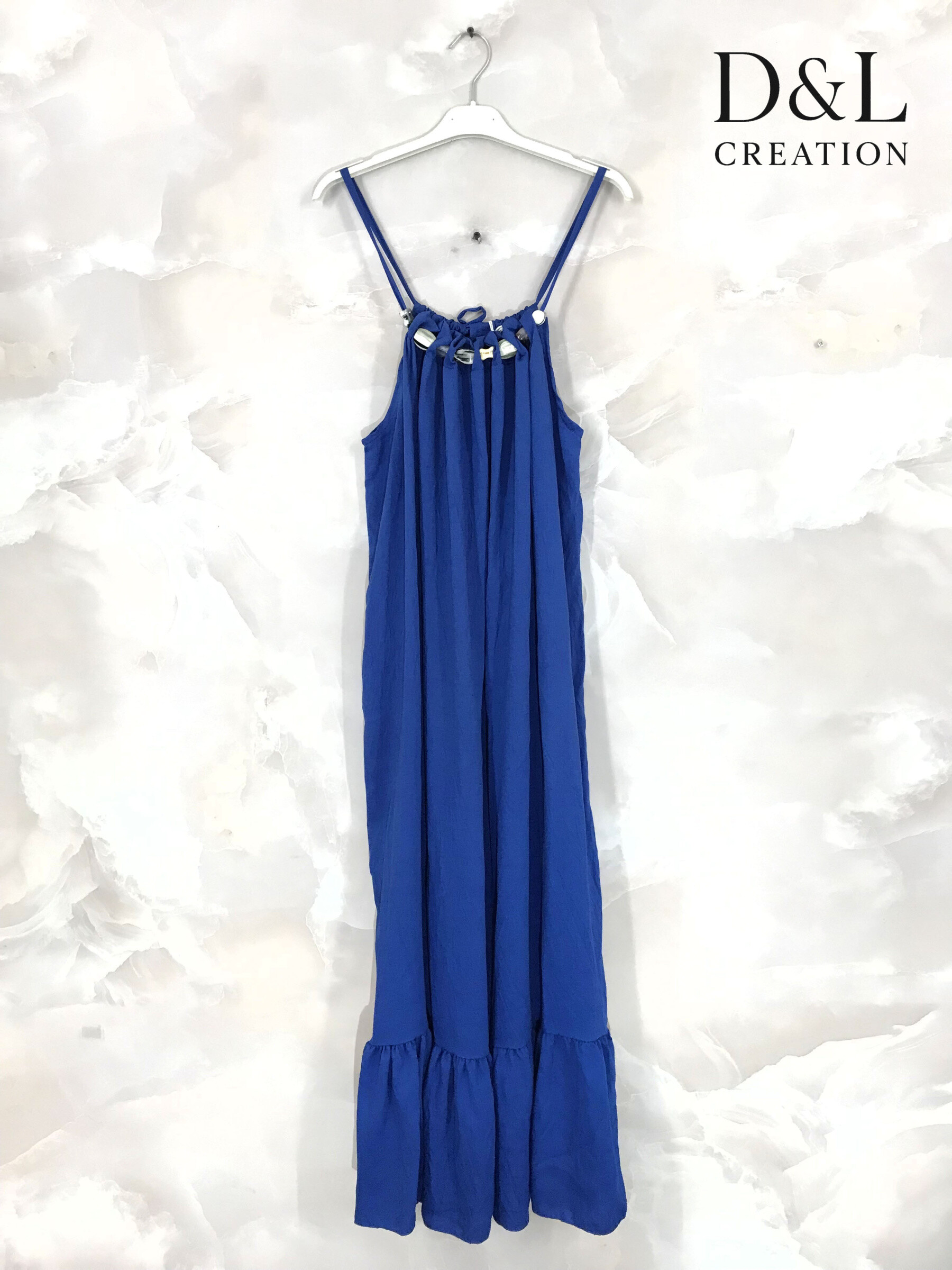 Großhändler D&L CREATION - Langes Kleid mit Muscheln Größen 38 bis 54