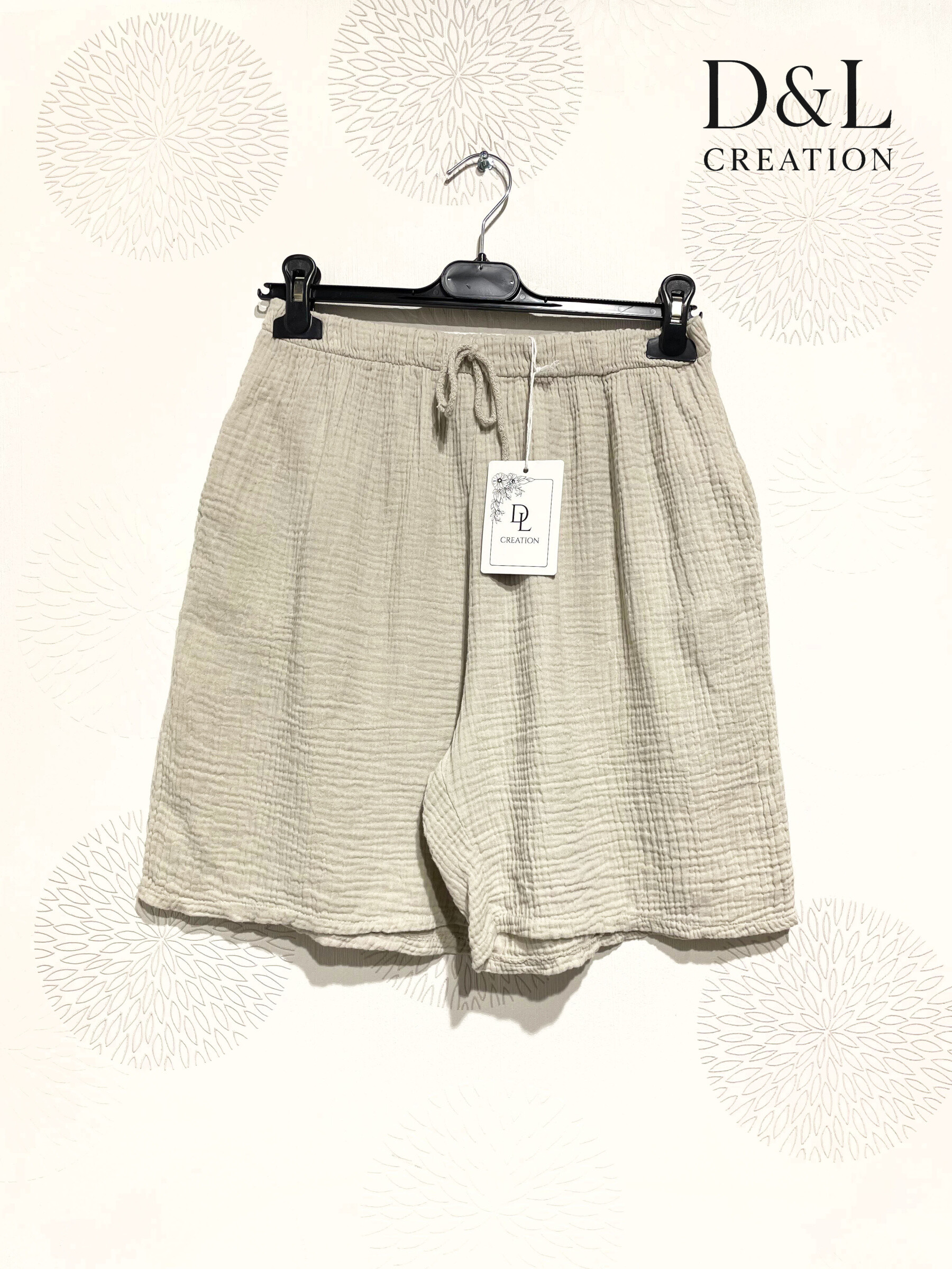 Mayorista D&L CREATION - Pantalones cortos de algodón dobles con bolsillos T38 a T50