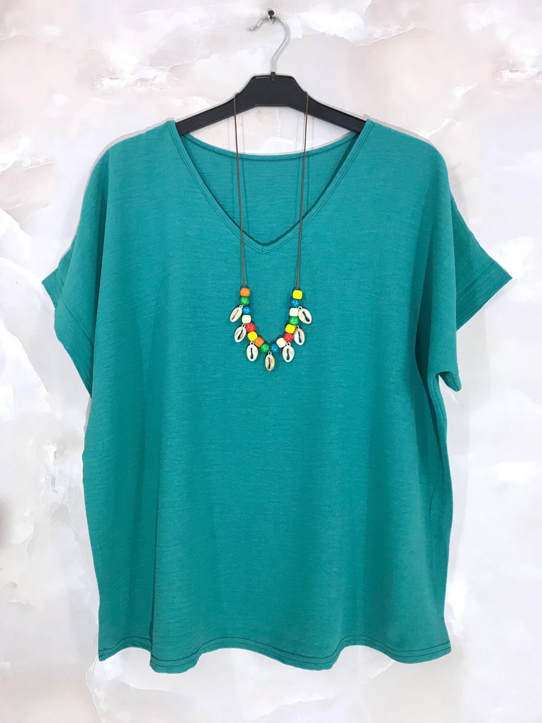Mayorista D&L Creation - Top con cuello en V y collar