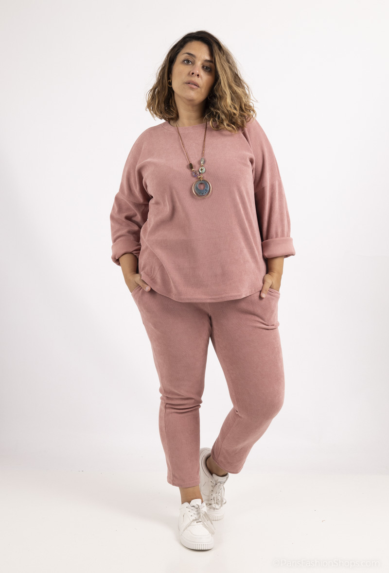 Mayorista D&L Creation - Top de terciopelo de manga larga con cuello