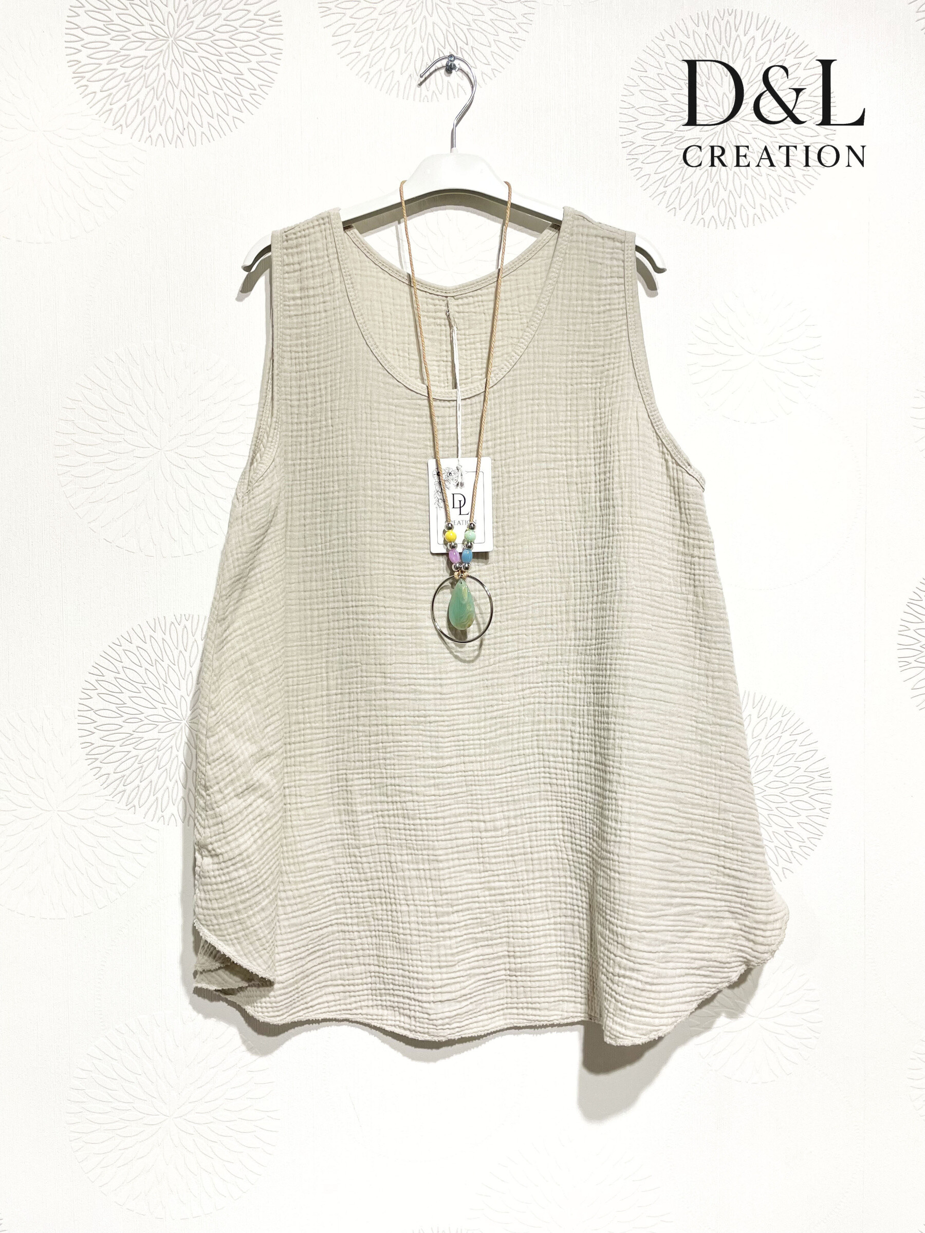 Mayorista D&L CREATION - Top doble de gasa de algodón liso de la talla 38 a la 48