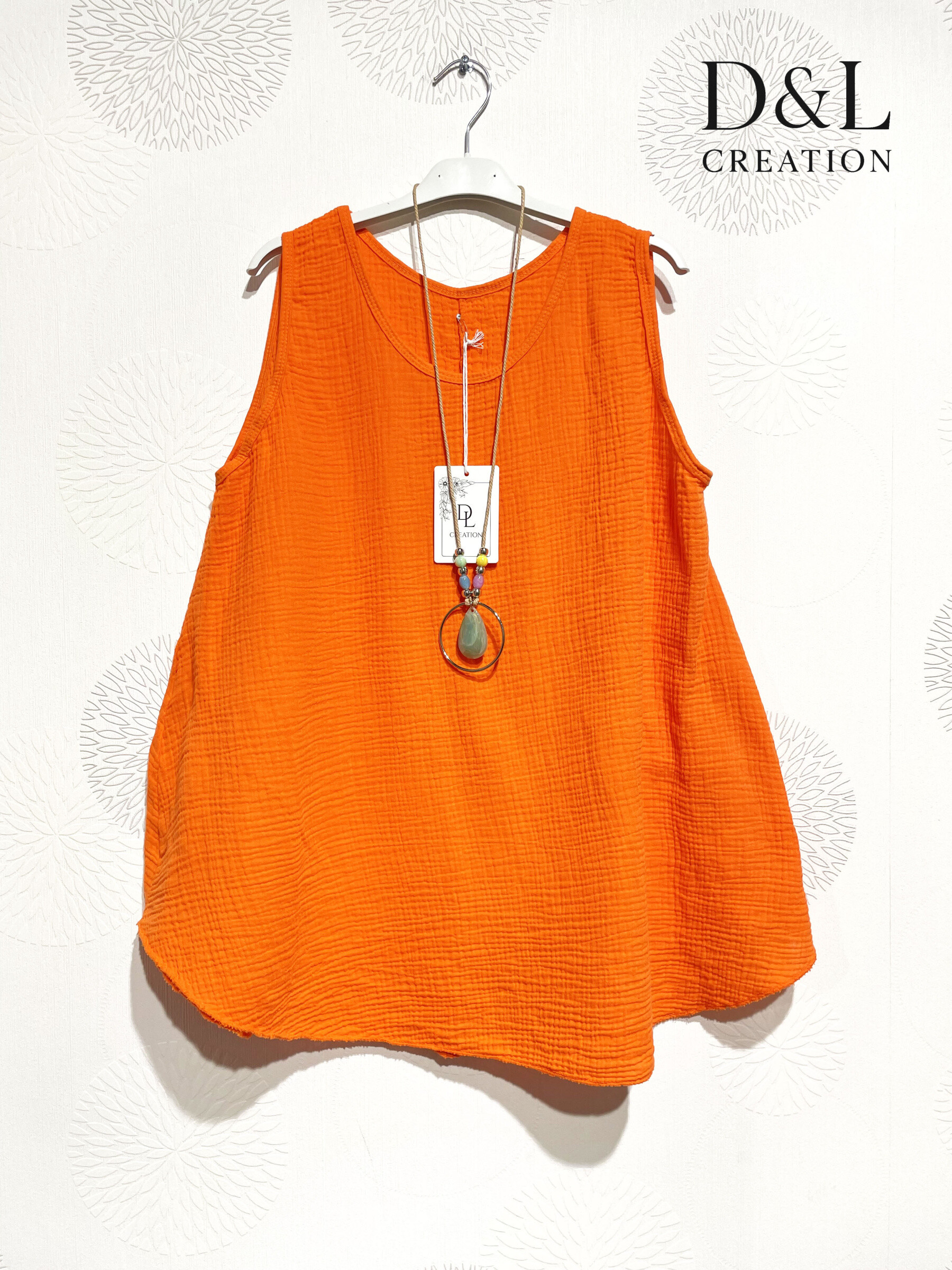 Mayorista D&L CREATION - Top doble de gasa de algodón liso de la talla 38 a la 48