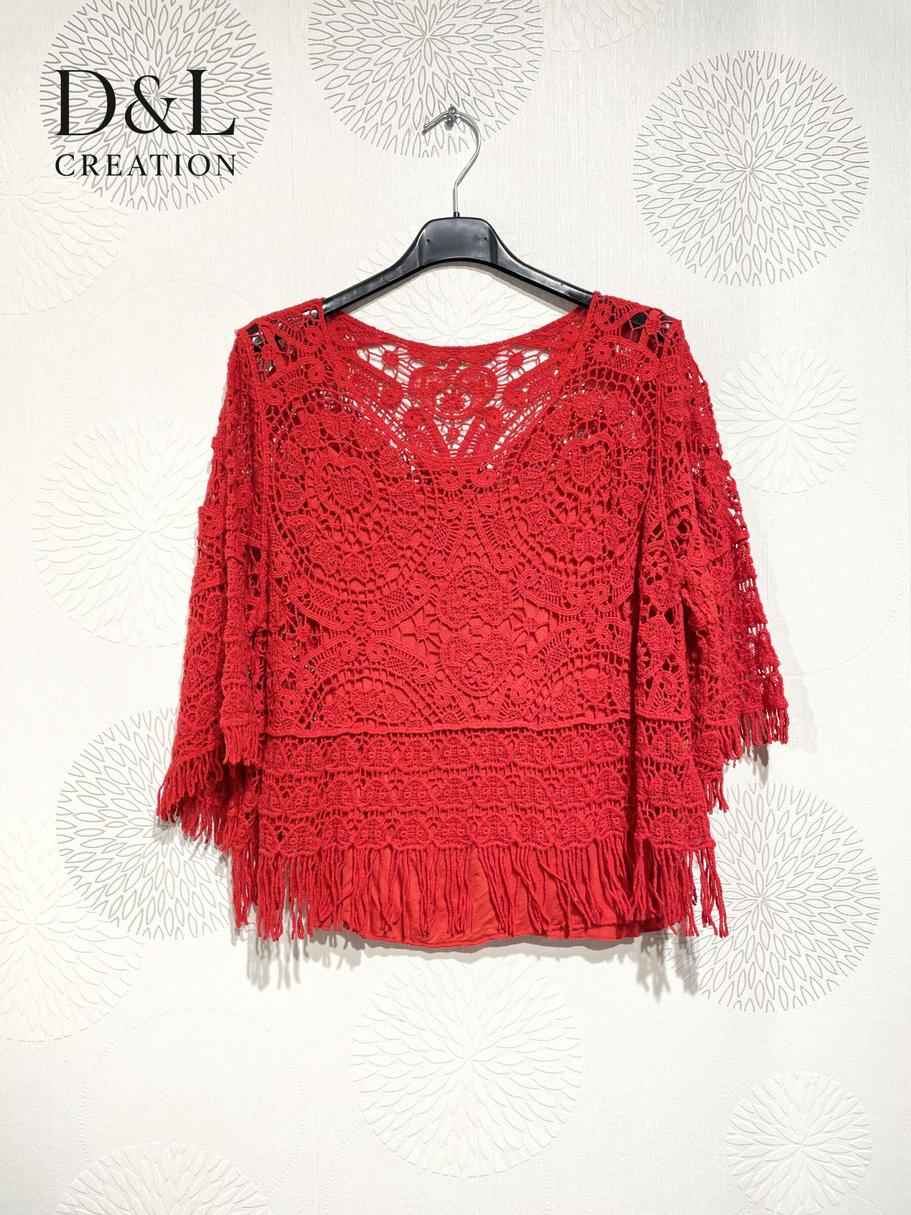 Grossiste D&L CREATION - Top 2 pièces débardeur et crochet avec franges T38 à T46