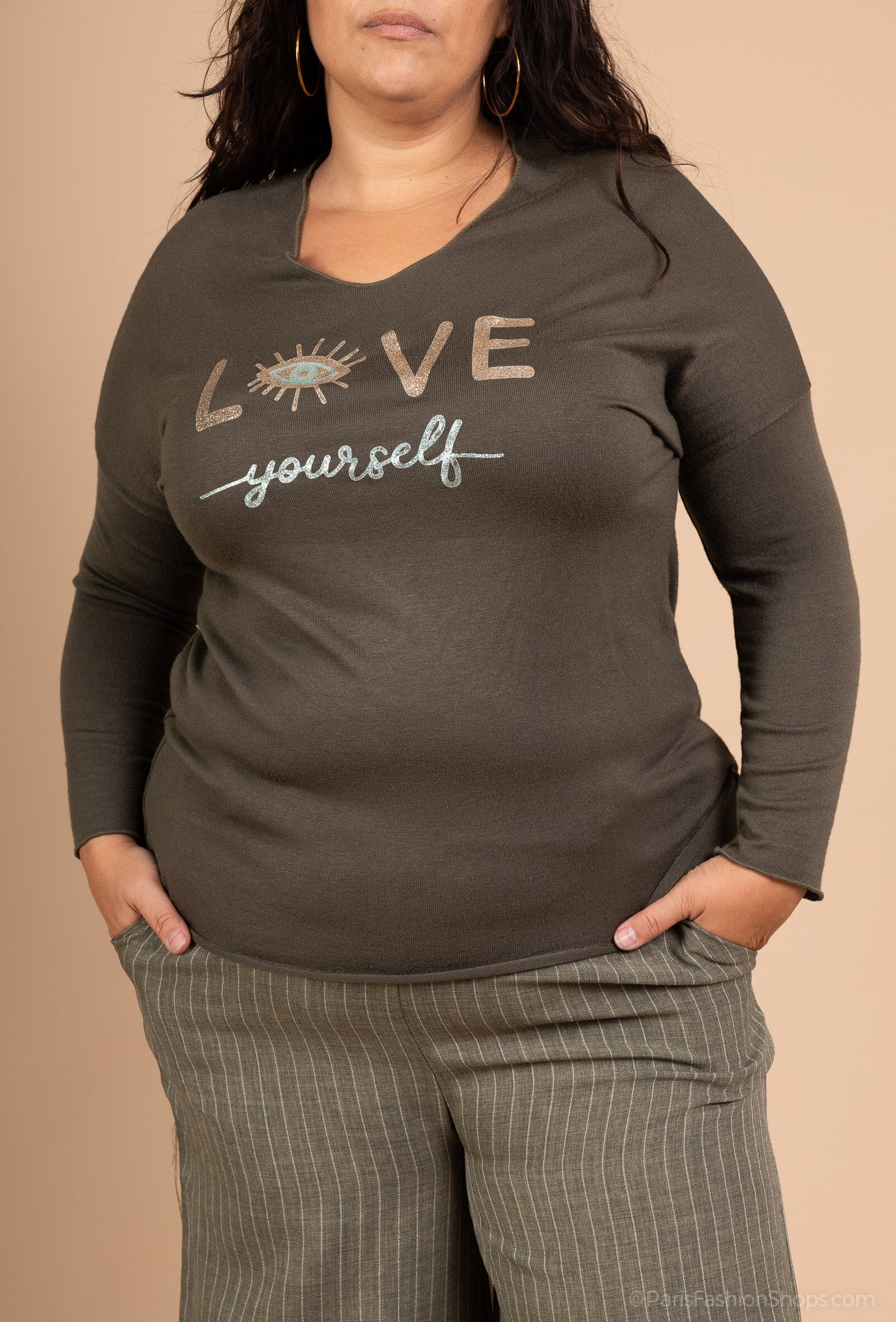 Mayorista D&L CREATION - Túnica Love Yourself Tallas 38 a 48