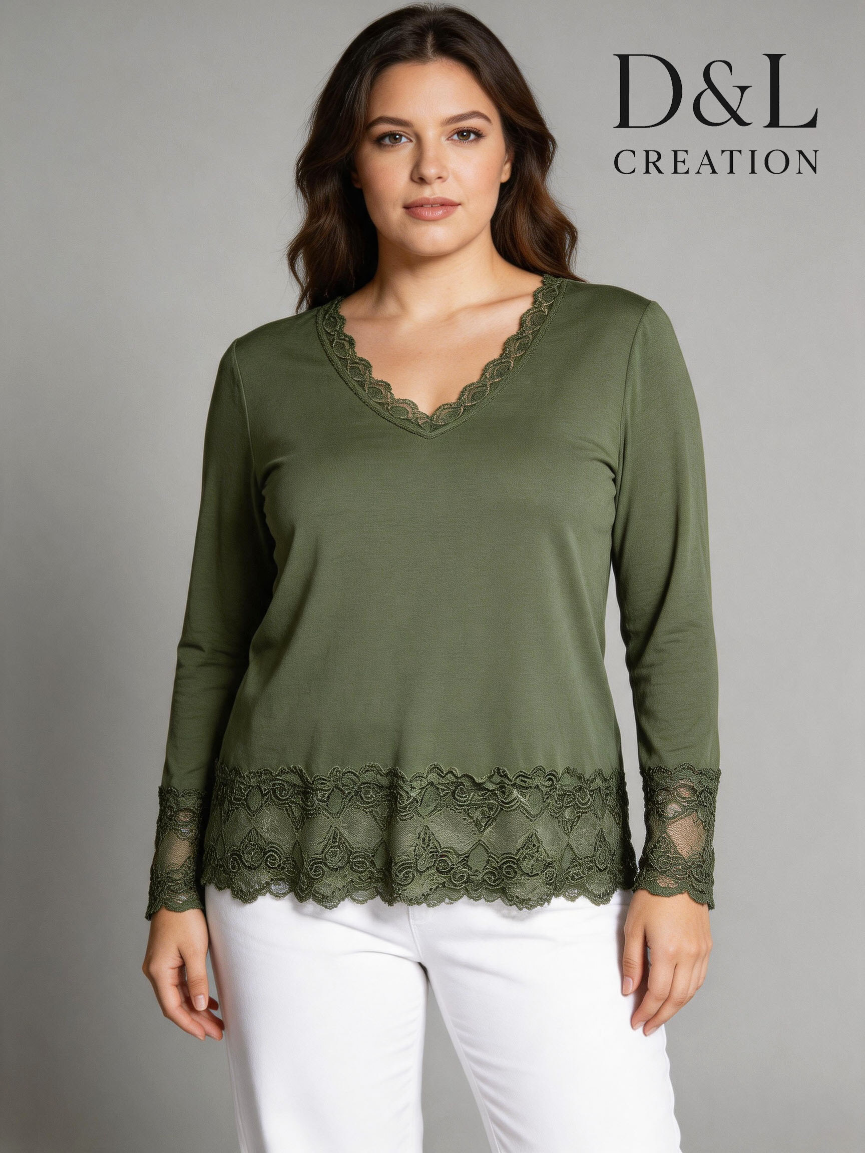 Grossiste D&L CREATION - Top basique viscose ultra stretch avec dentelle T38 à T50