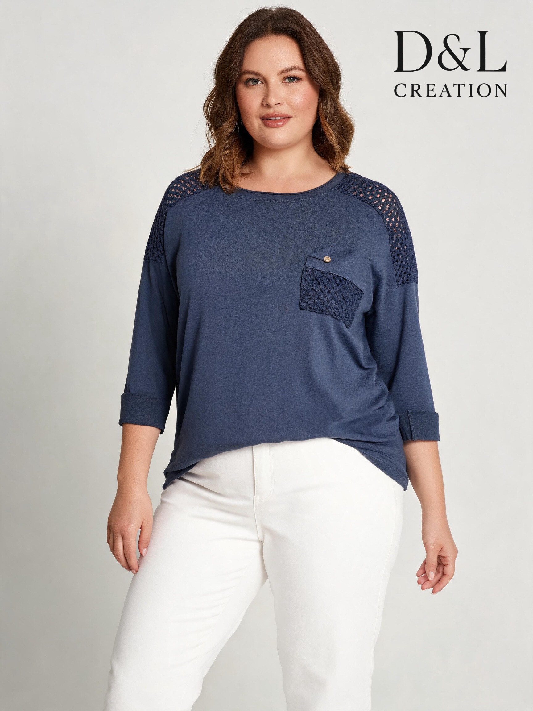 Wholesaler D&L CREATION - Openwork stretch cotton tunic sizes T38 to T48