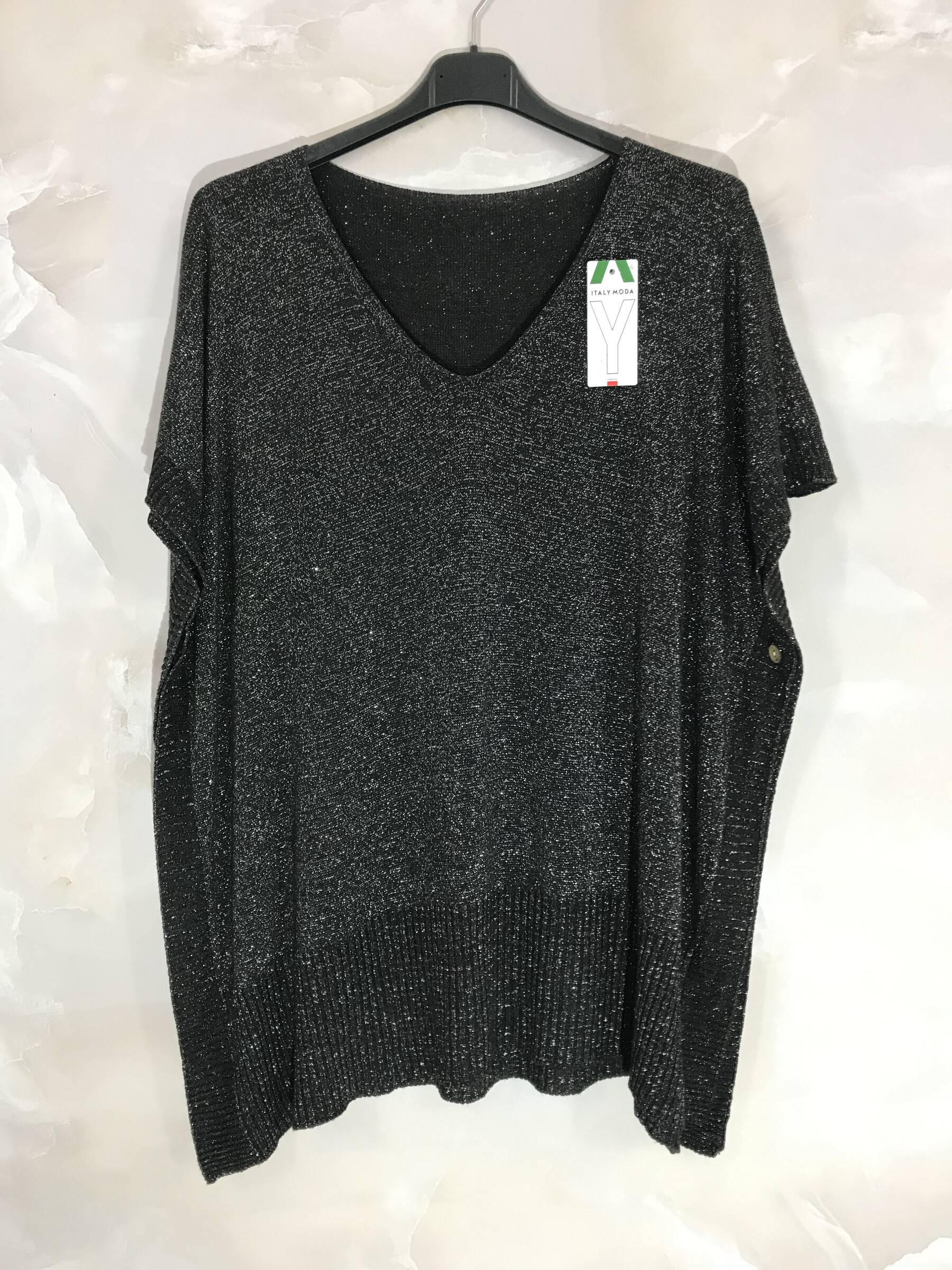 Grossista D&L Creation - Tunico/poncho maniche corte lucenti in v -C.