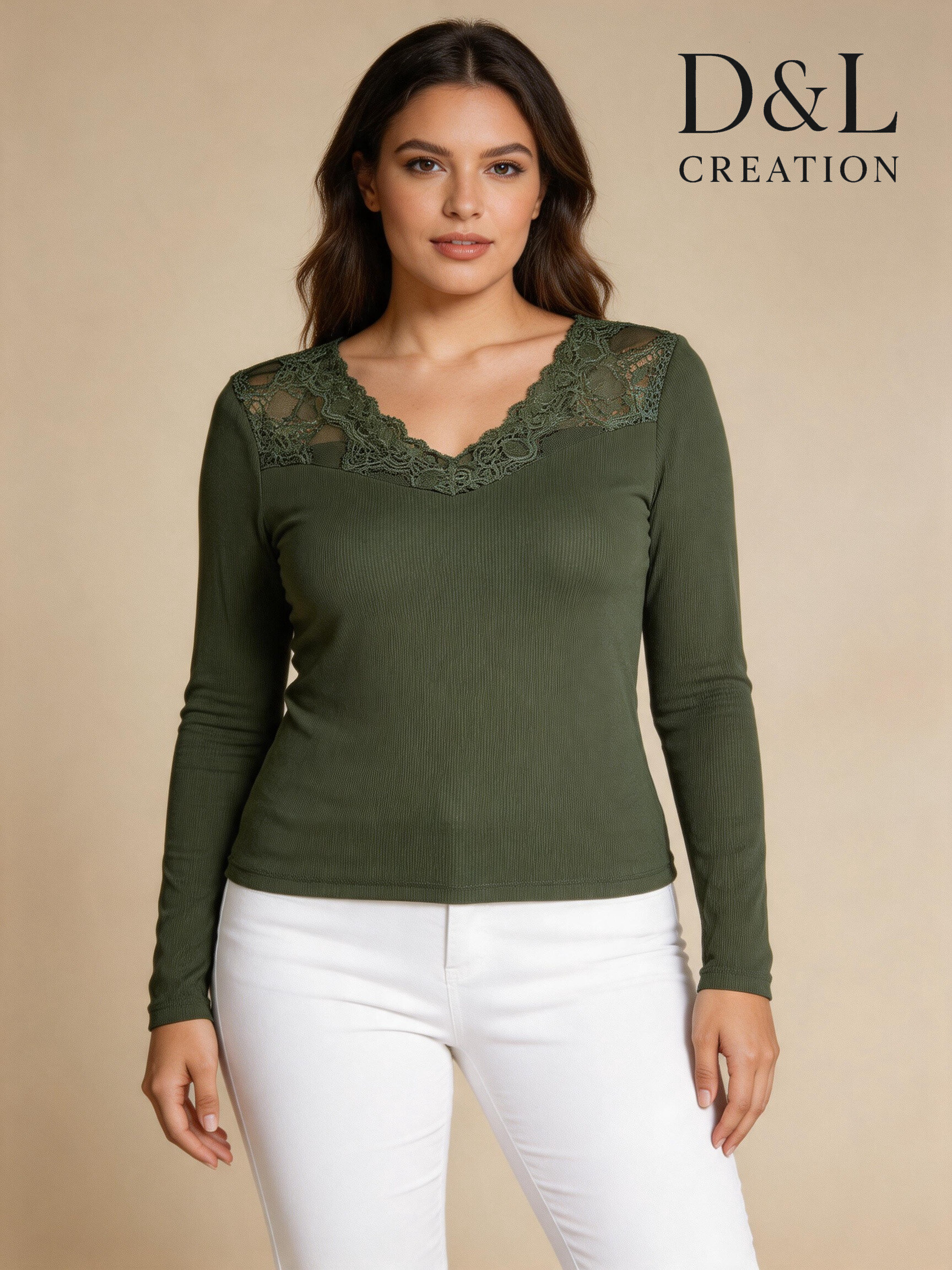 Wholesaler D&L CREATION - Ribbed Long Sleeve Basic