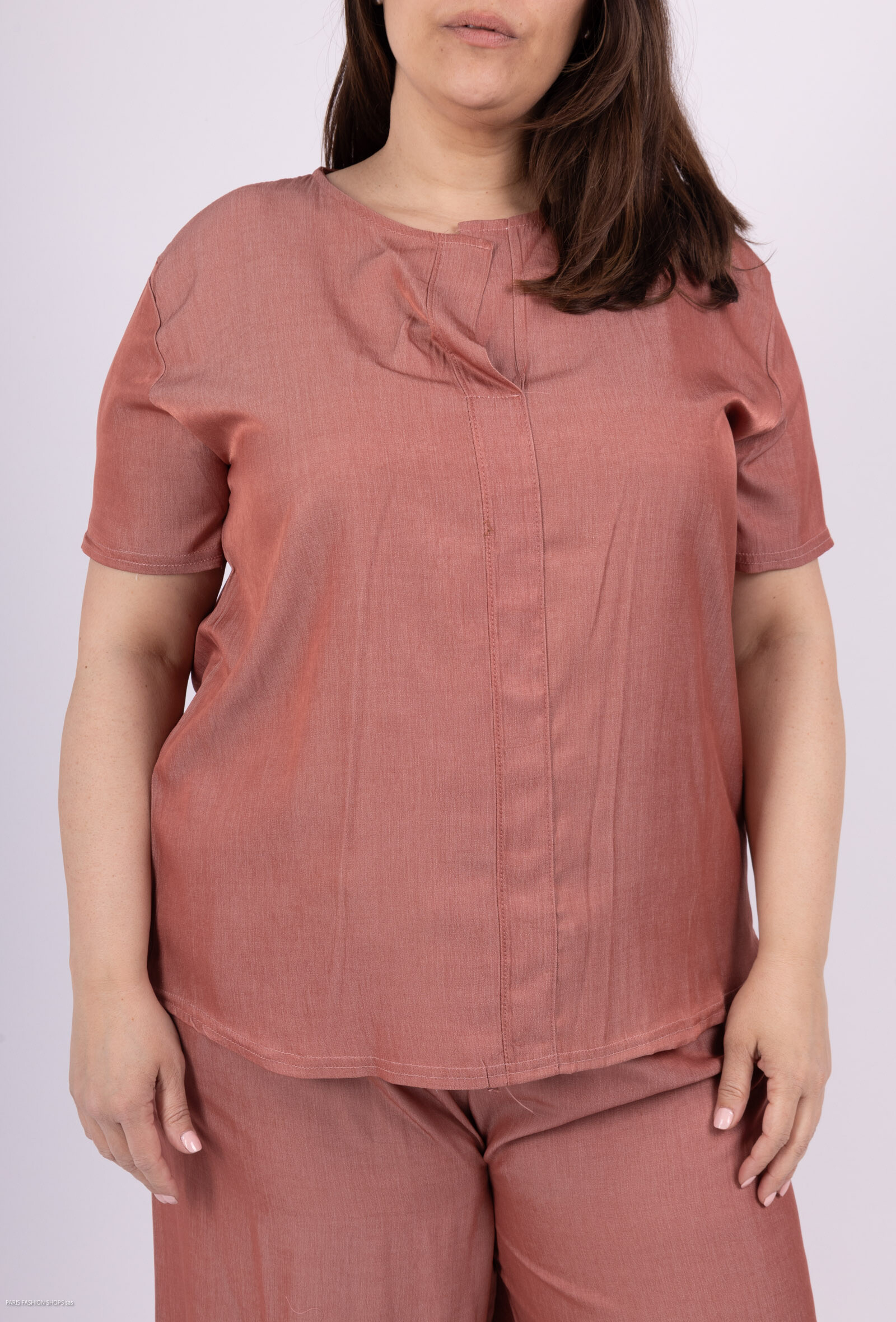 Wholesaler D&L CREATION - Short sleeve tunic in Lyocell T38 at T50