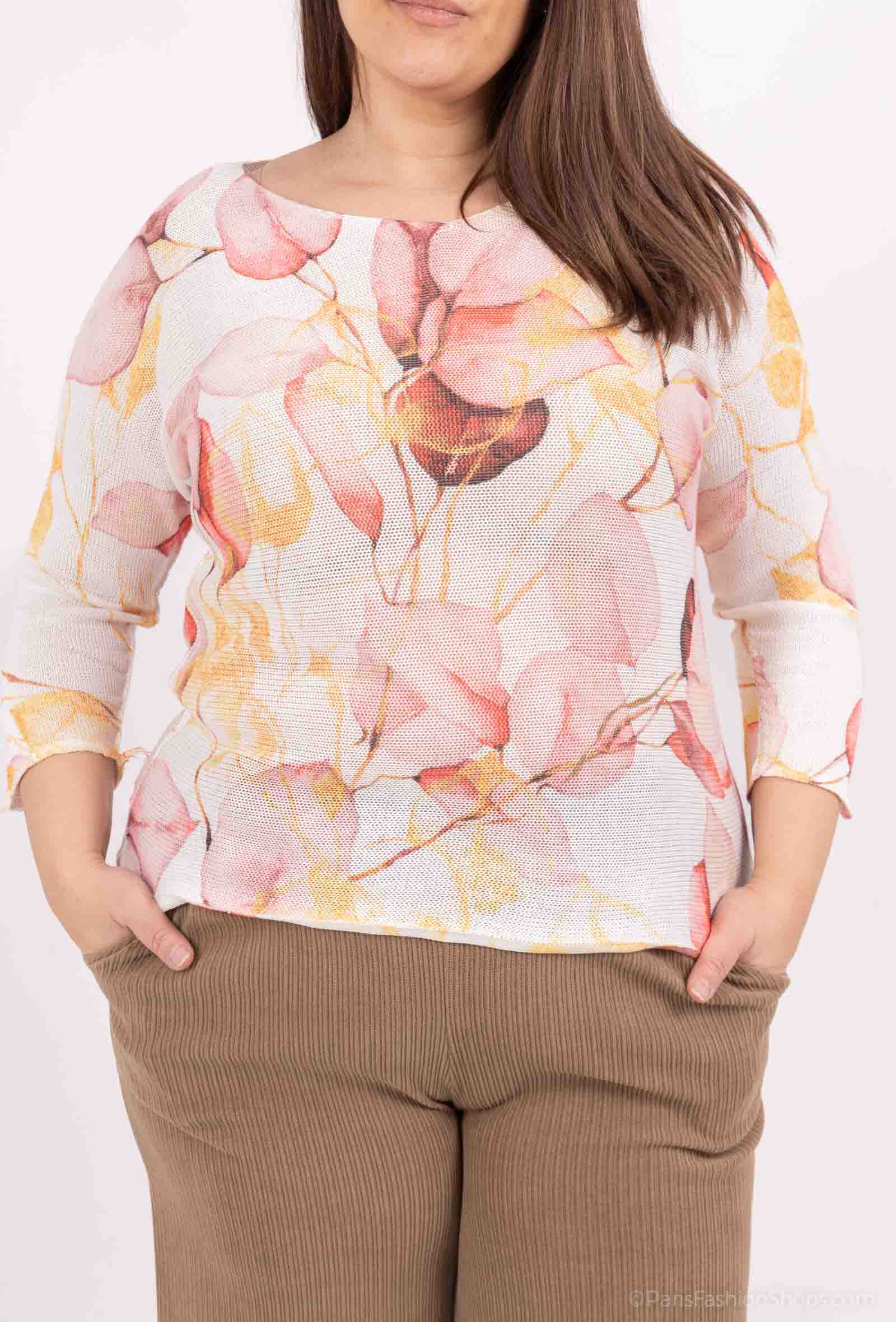 Grossista D&L Creation - Tunica a maglia con stampe colorate