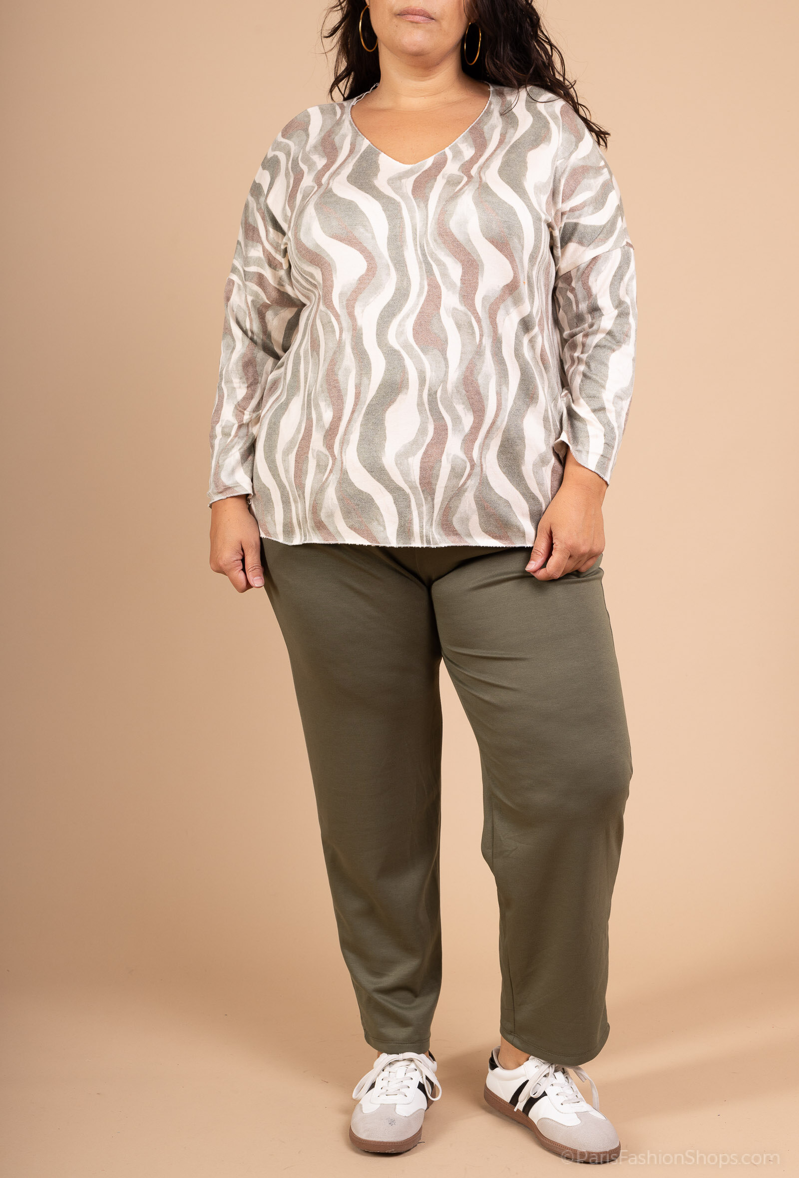 Mayorista D&L CREATION - Túnica de punto fino estampada tallas T38 a T54