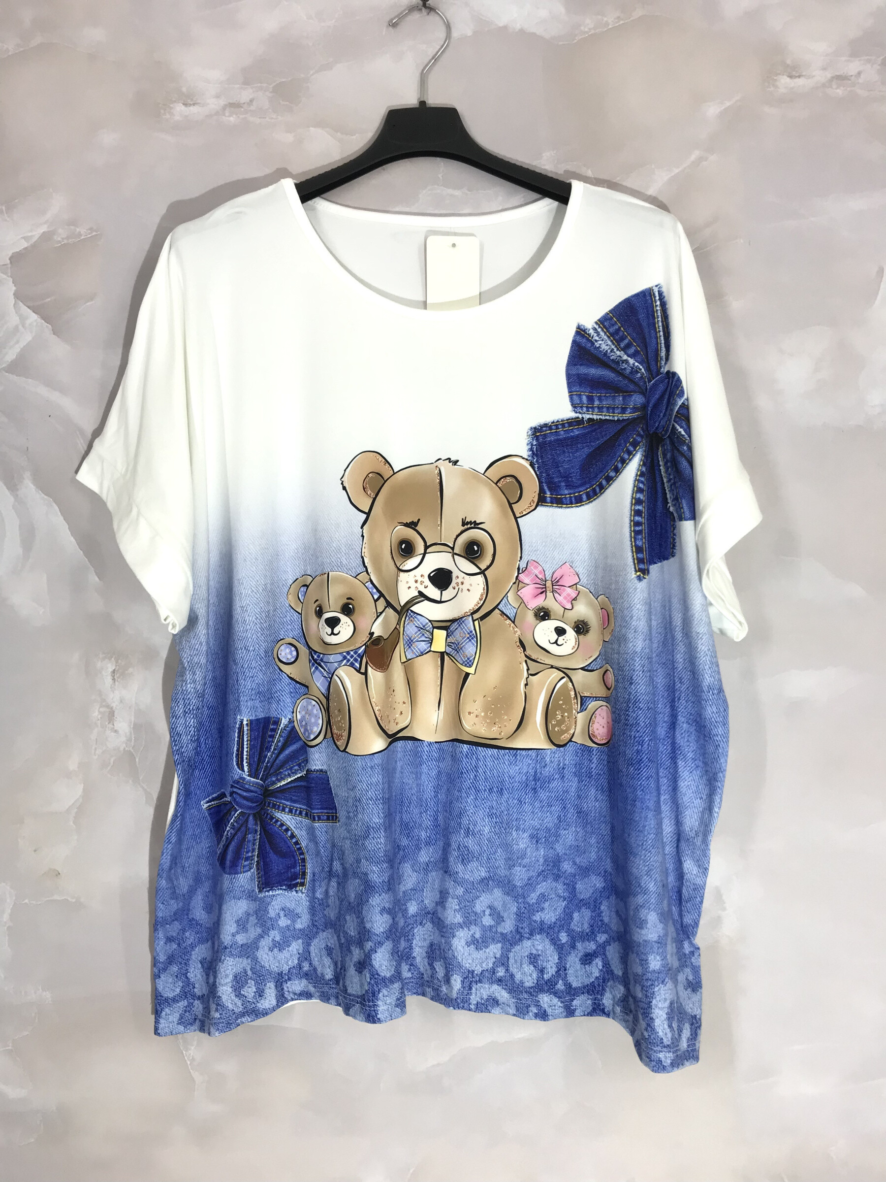 Grossiste D&L CREATION - T-shirt col rond imprimé devant et blanc derrière T40 à T54