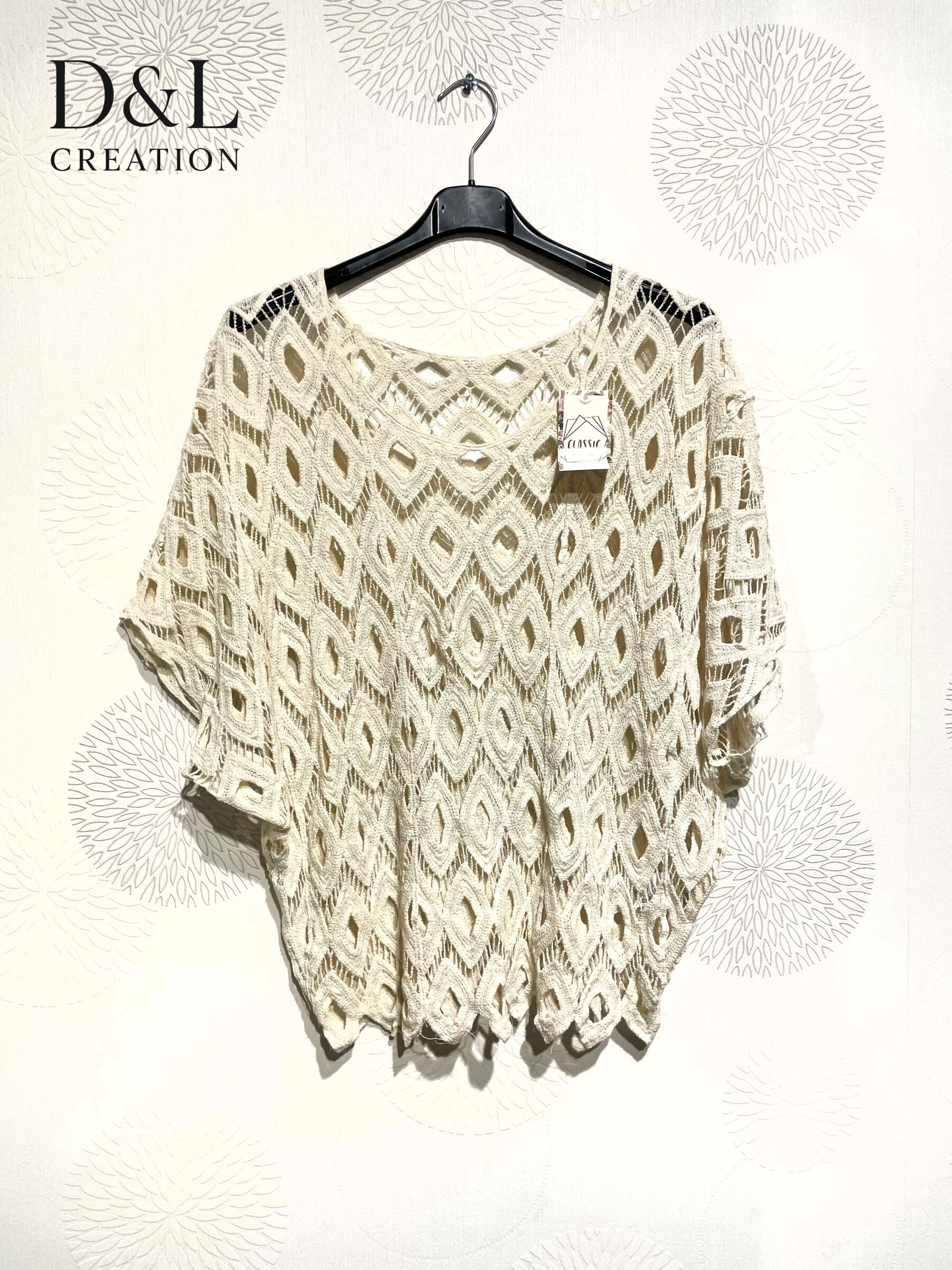 Grossiste D&L CREATION - Tunique broderie manches courtes T38 à T50