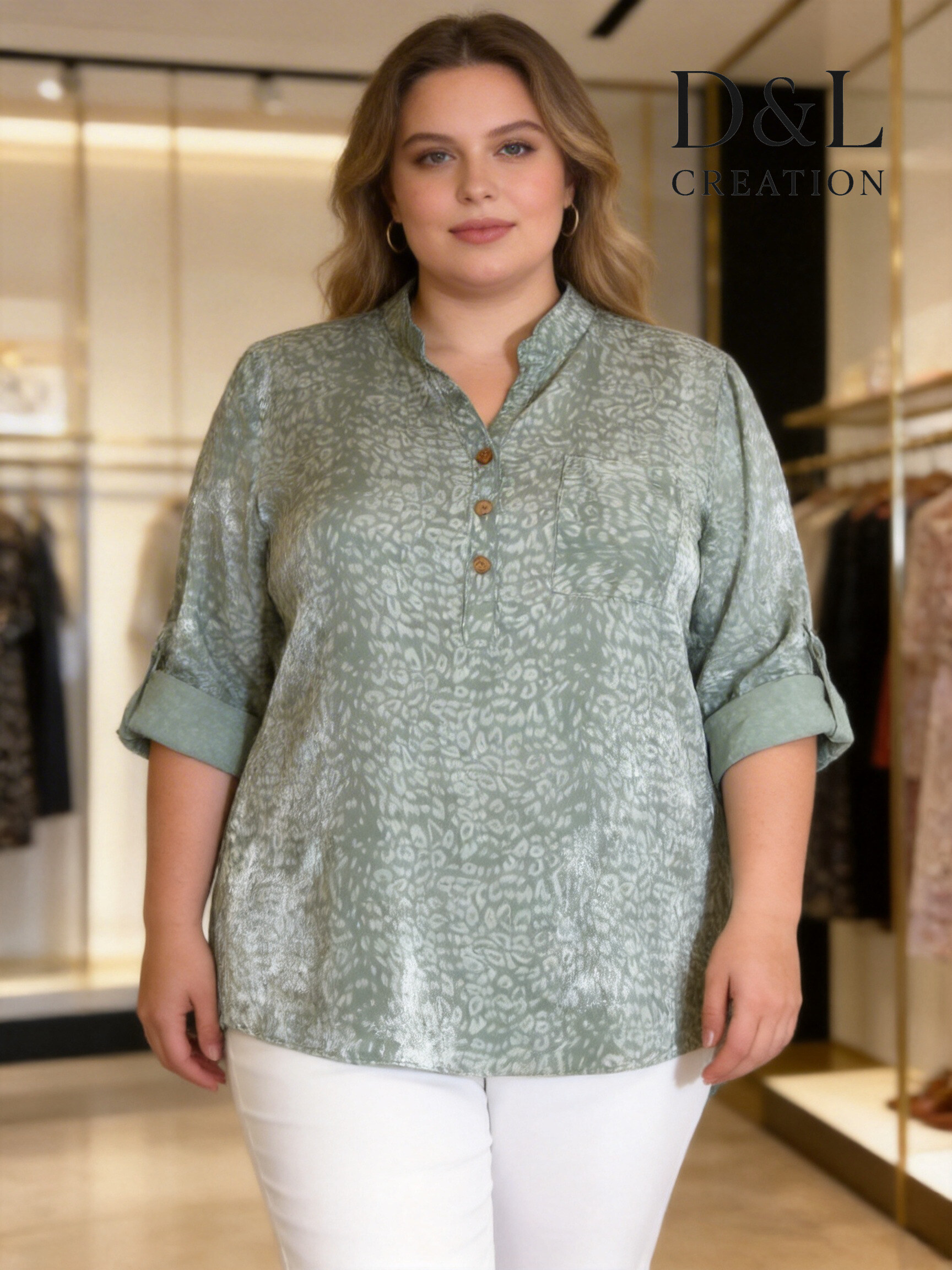 Wholesaler D&L CREATION - Shiny leopard tunic sizes 38 to 48