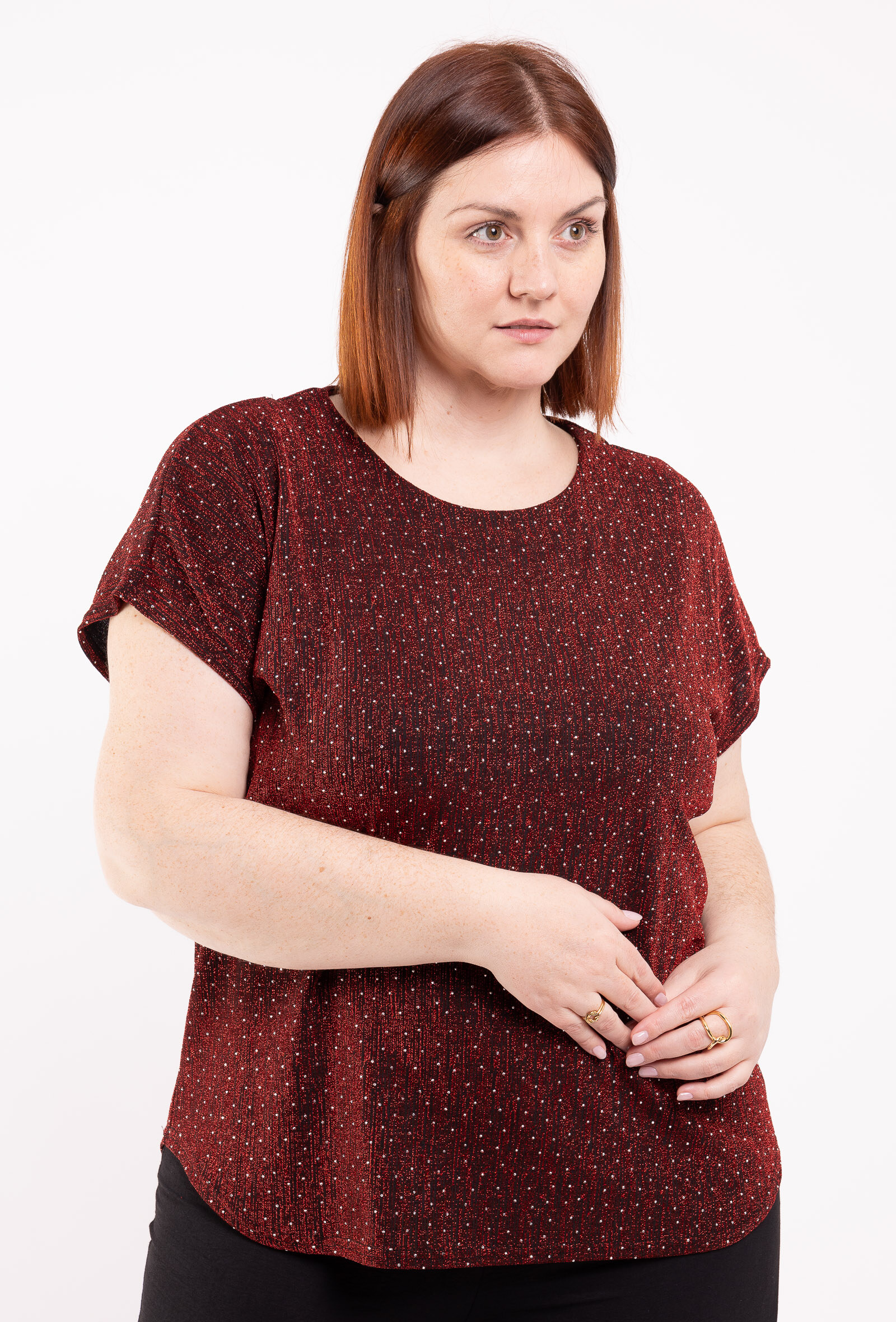 Wholesaler D&L CREATION - Sparkling sequin tunic with round neck, sizes T38 to T50