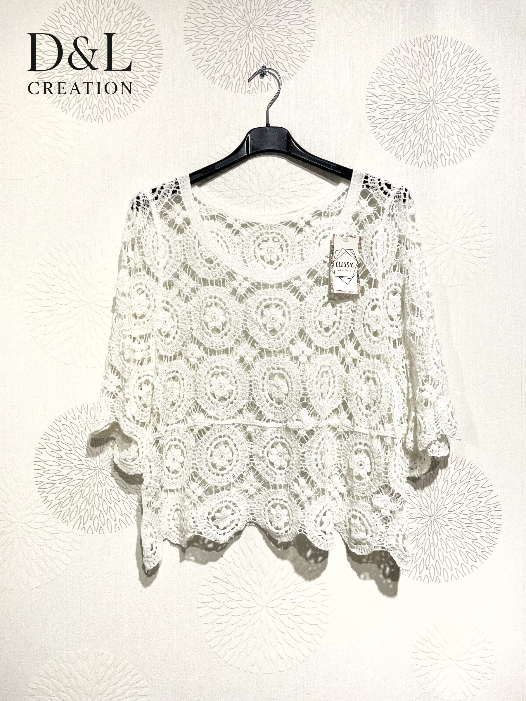 Grossista D&L CREATION - Short Tunic Diamond ricamo T36 in T42