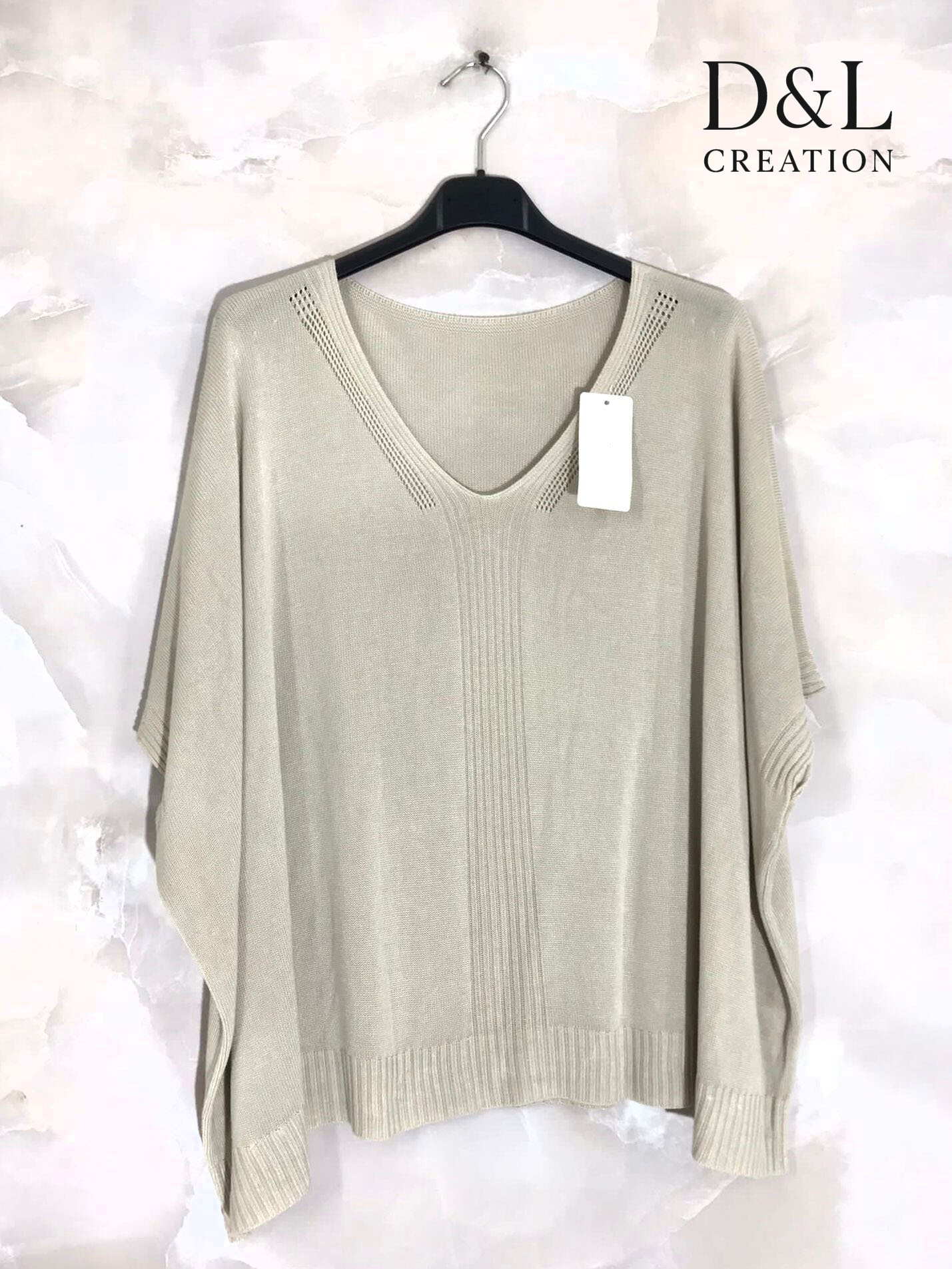 Grossiste D&L CREATION - Tunique maille fine avec motif T40 à T54+