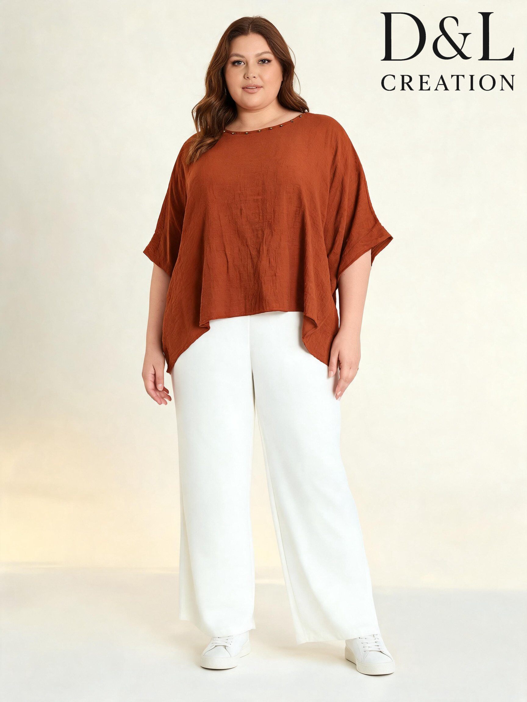 Wholesaler D&L CREATION - Oversized tunic with studs T50/52