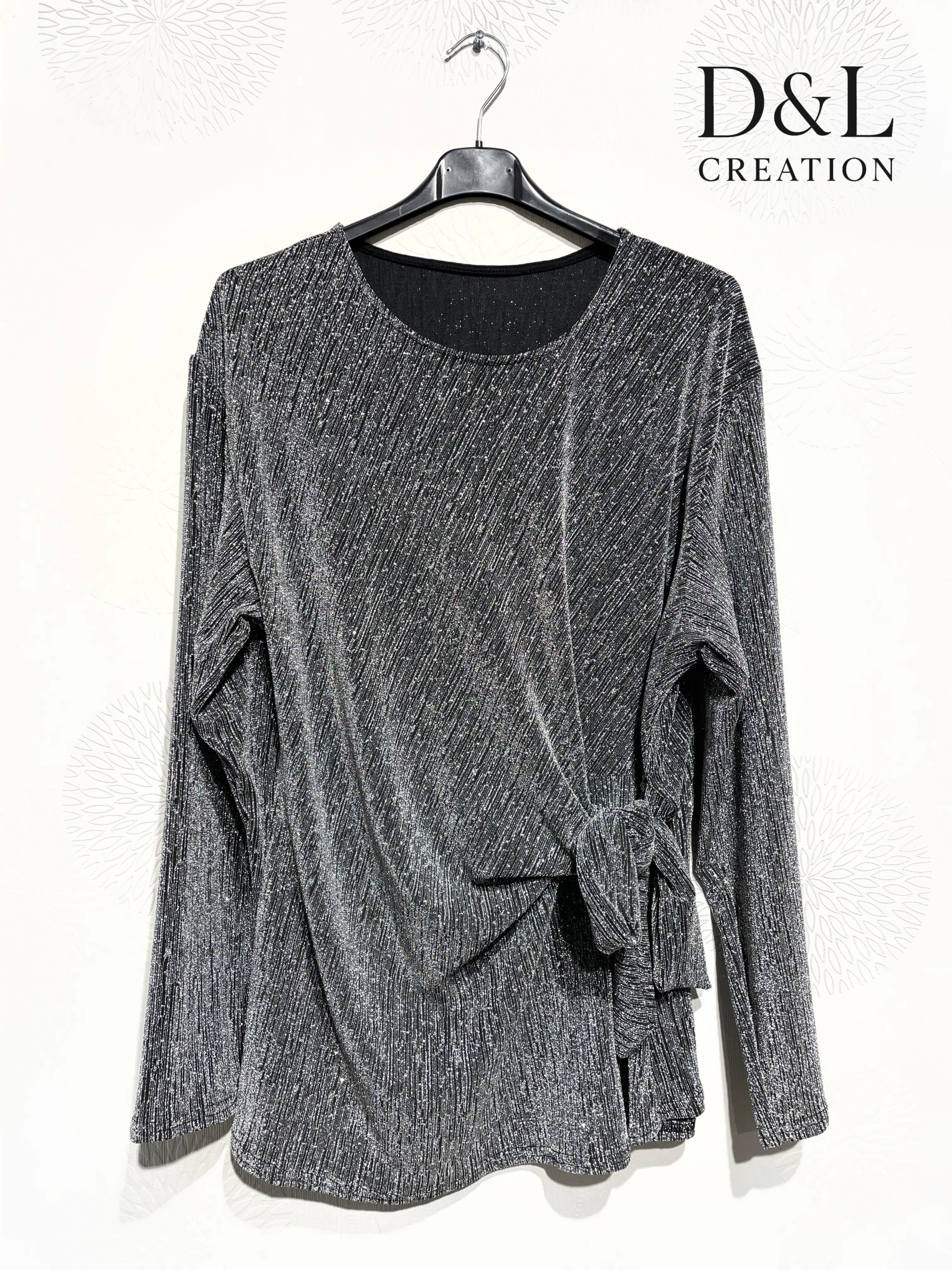 Wholesaler D&L CREATION - Stretch sequin tunic with tie closure, sizes T38 to T52