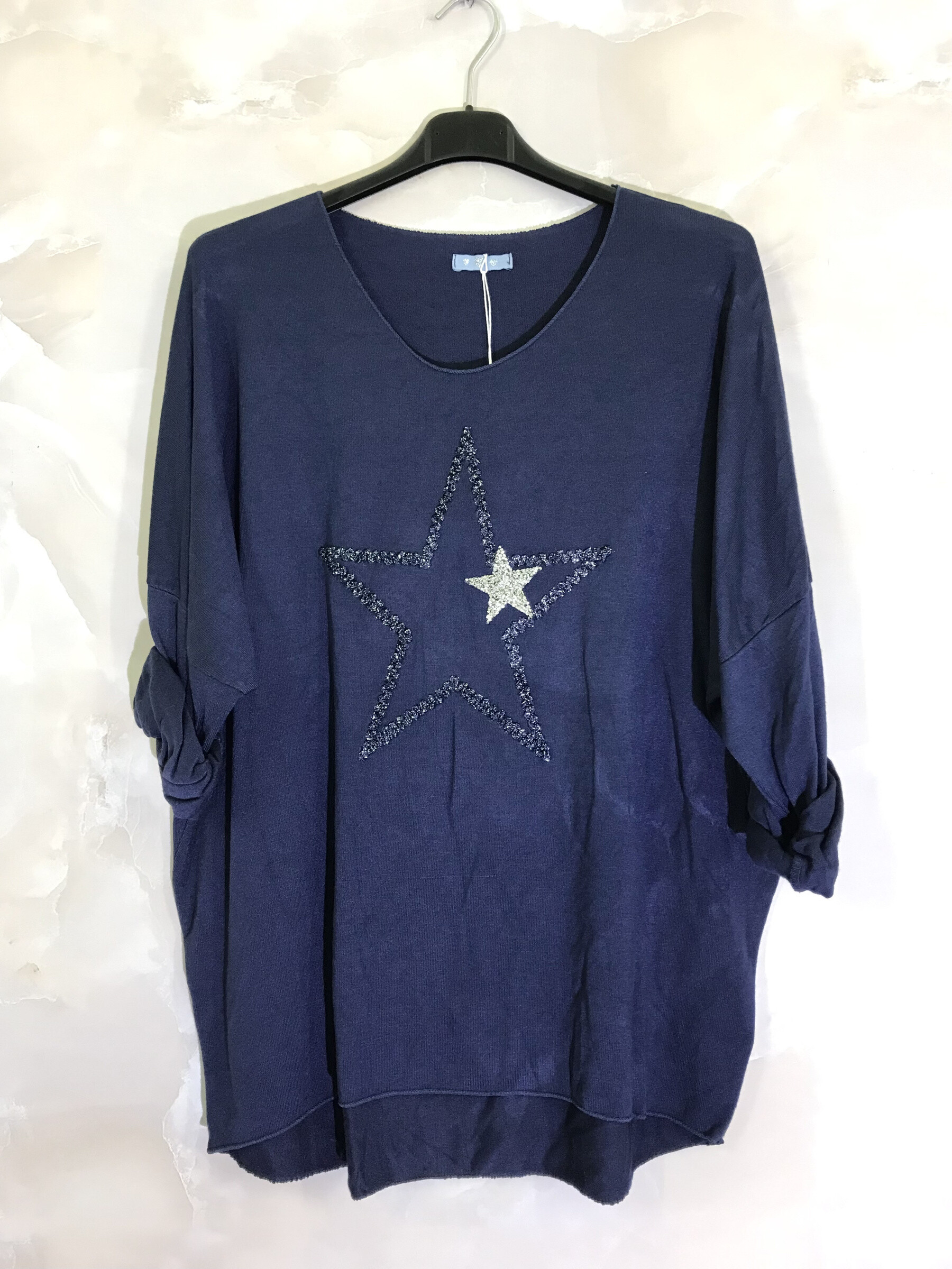 Grossista D&L Creation - Grande tunica con stelle con tessuto morbido e allungato