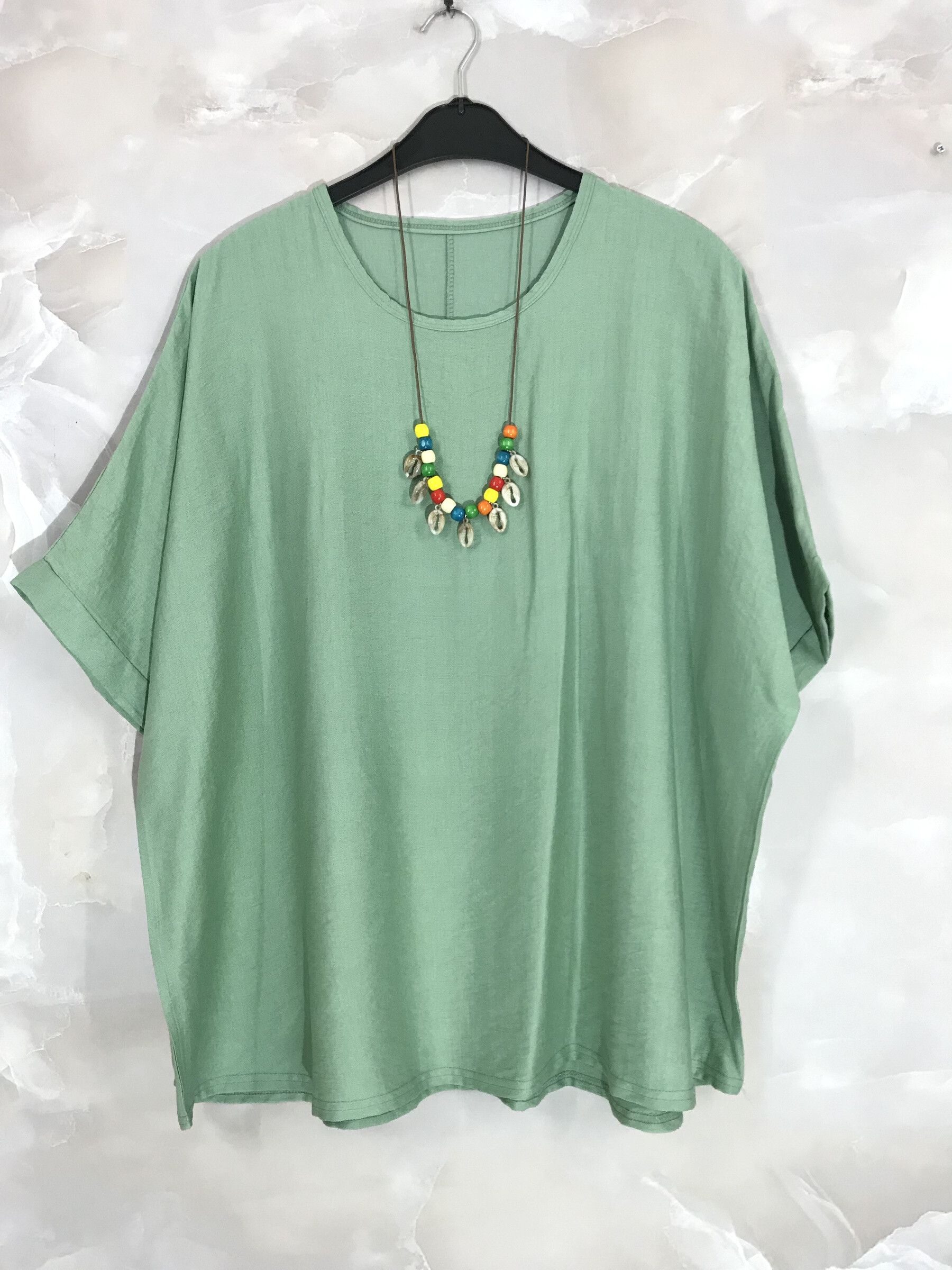 Grossista D&L Creation - Grande tunica a manica corta Somerseze a collo rotondo con collana