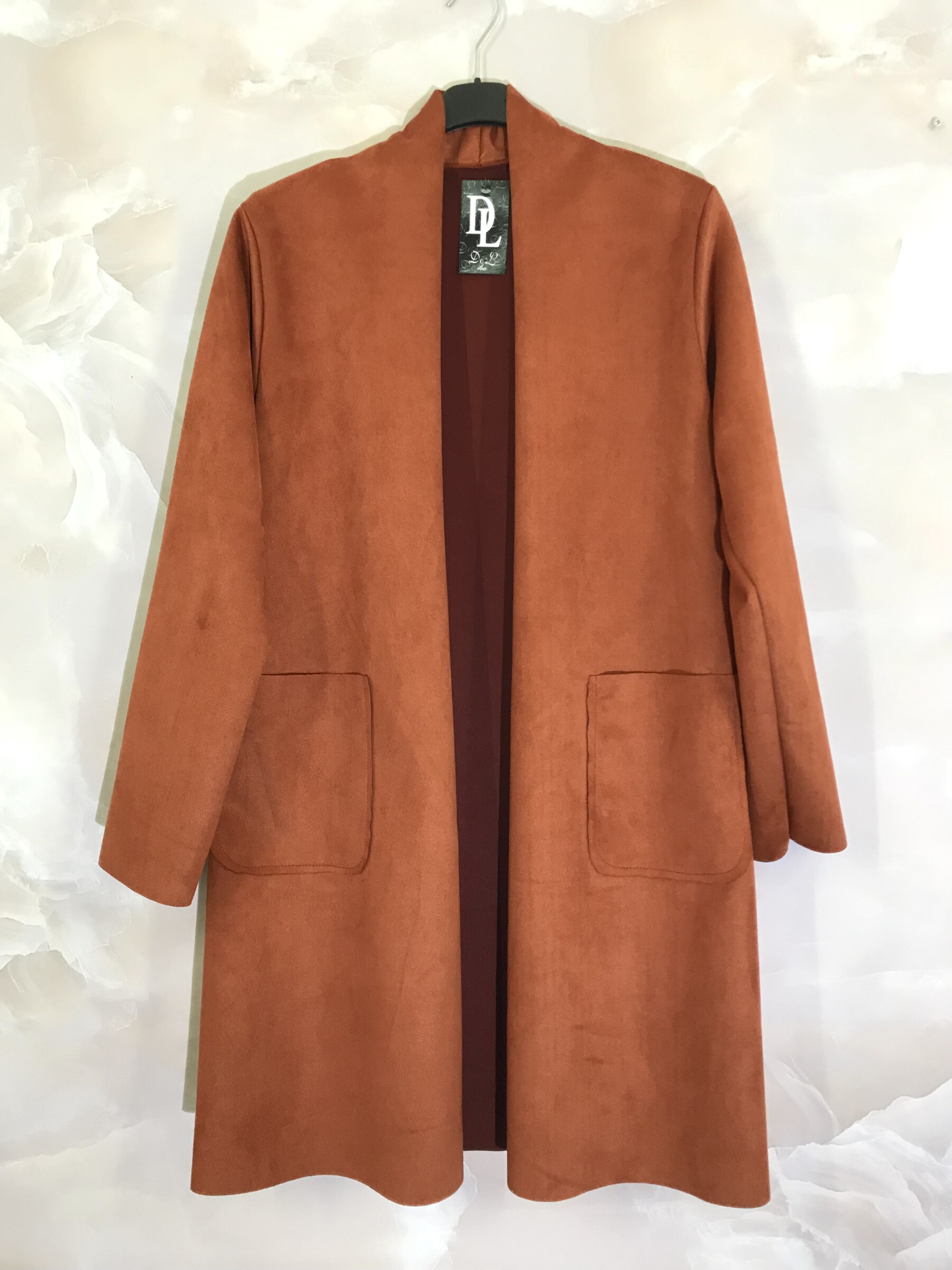 Mayorista D&L CREATION - Chaqueta larga de ante con bolsillos