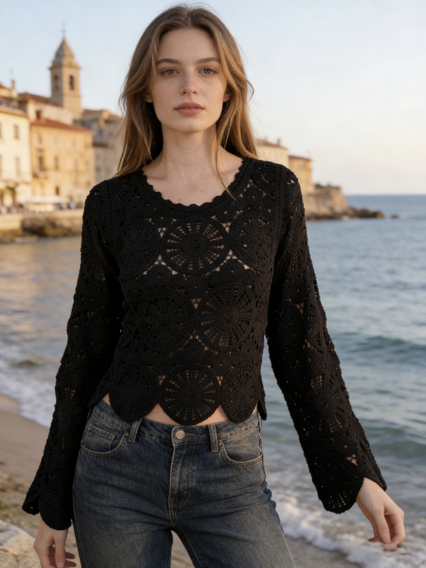 Grossiste D&Z Fashion - CROCHET MANCHE LONGUE FEMME