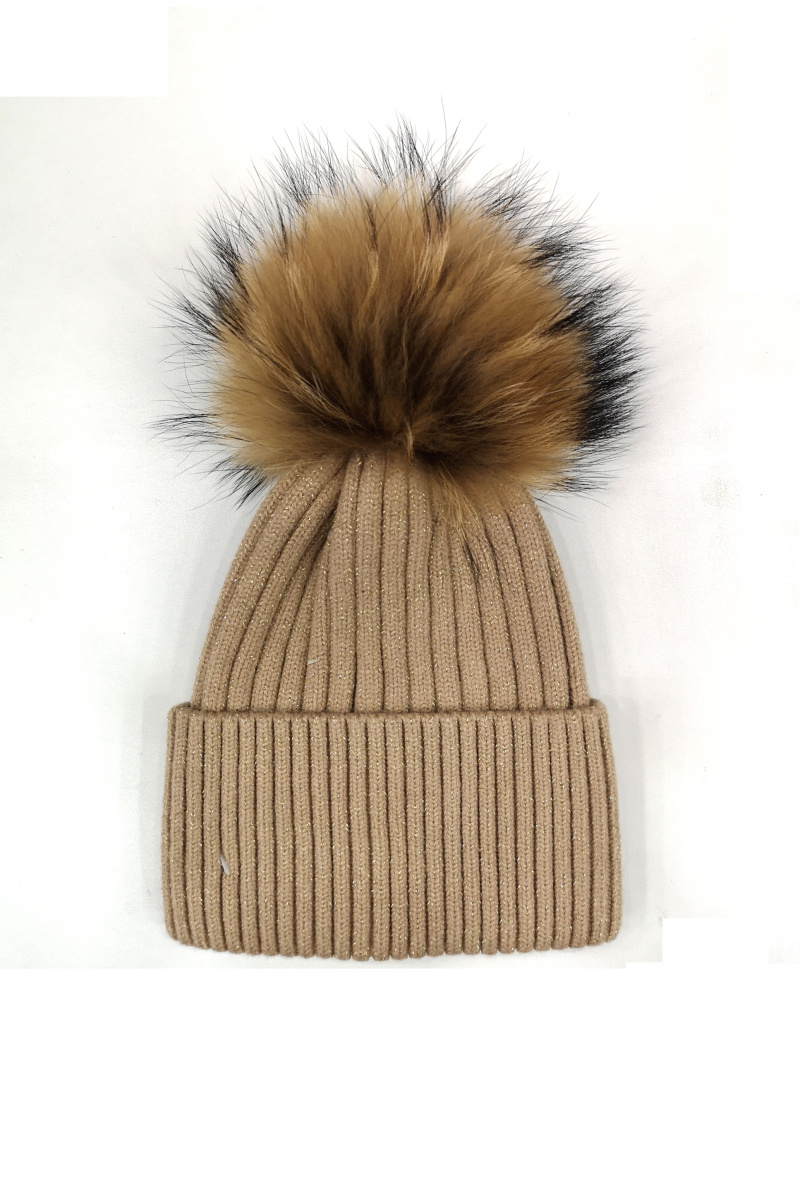 Grossiste Da Fashion - Bonnet pompon fourrure