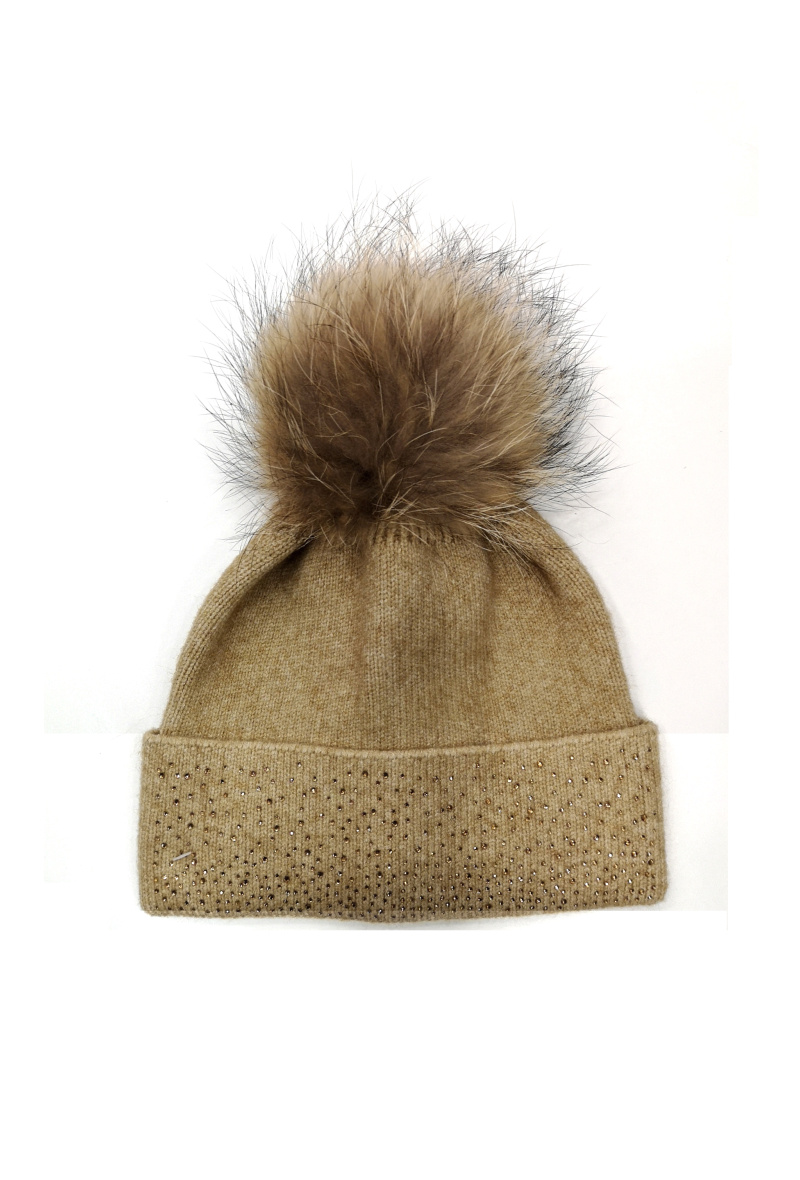 Grossiste Da Fashion - Bonnet Strass pompon fourrure