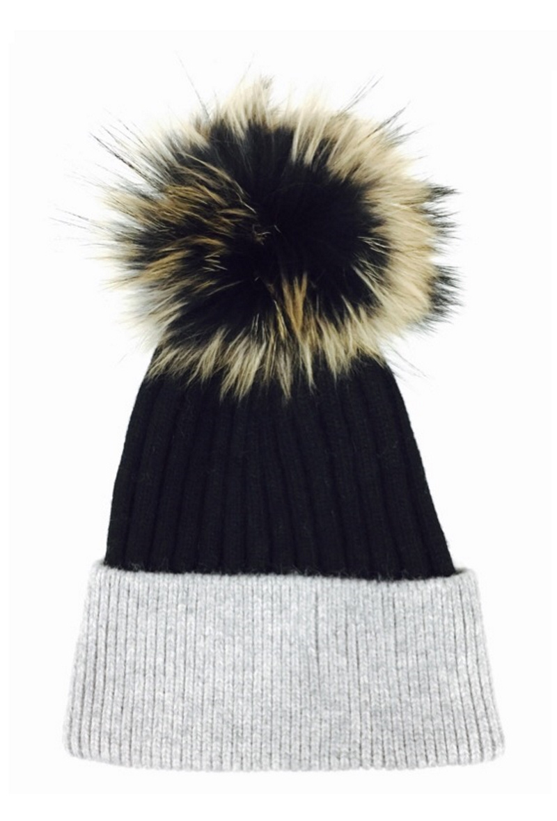 Grossiste Da Fashion - Bonnet pompon teinté
