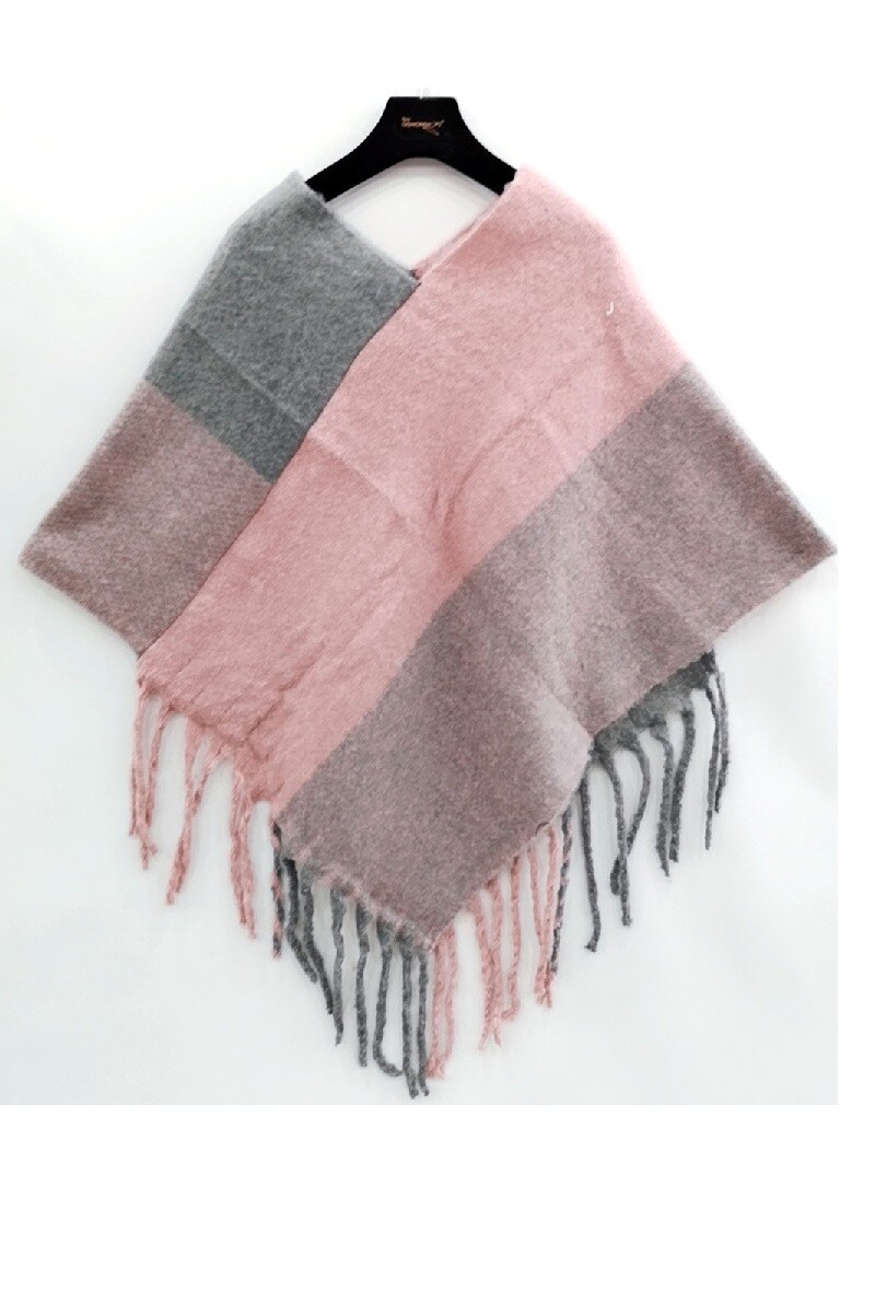 Wholesaler Da Fashion - Soft and fluffy checkered poncho