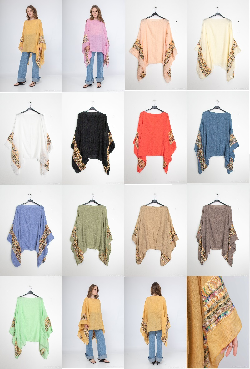 Grossiste Da Fashion - poncho été coton fantaisie aztec