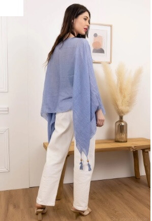 Wholesaler Da Fashion - plain cotton summer poncho