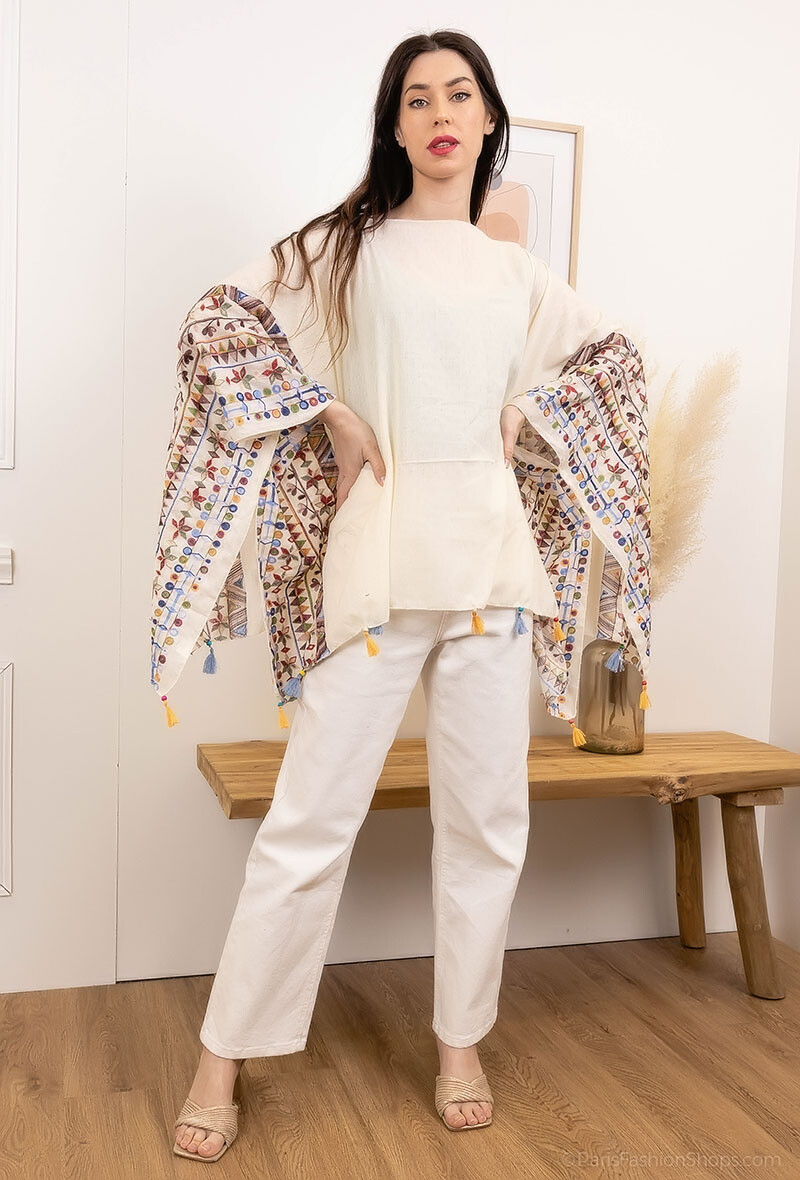 Mayorista Da Fashion - poncho azteca de verano de algodón elegante