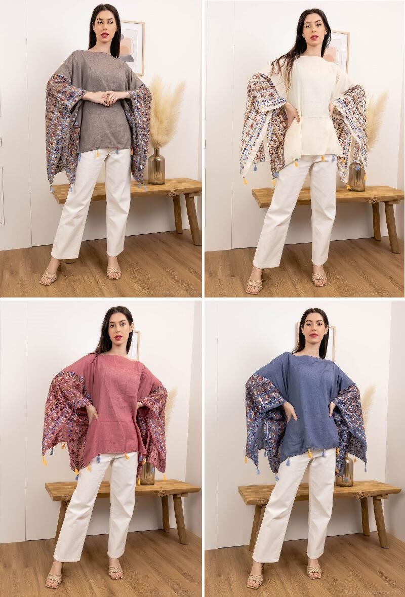 Wholesaler Da Fashion - Aztec fantasy cotton summer poncho